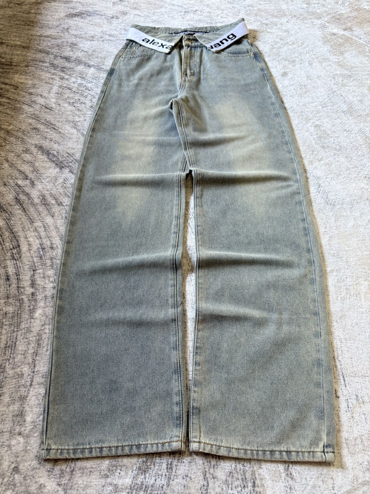 Alexander Wang Alexander Wang Trompe L’oeil Collar Waist Baggy Loose Jeans Size US 27 - 1 Thumbnail