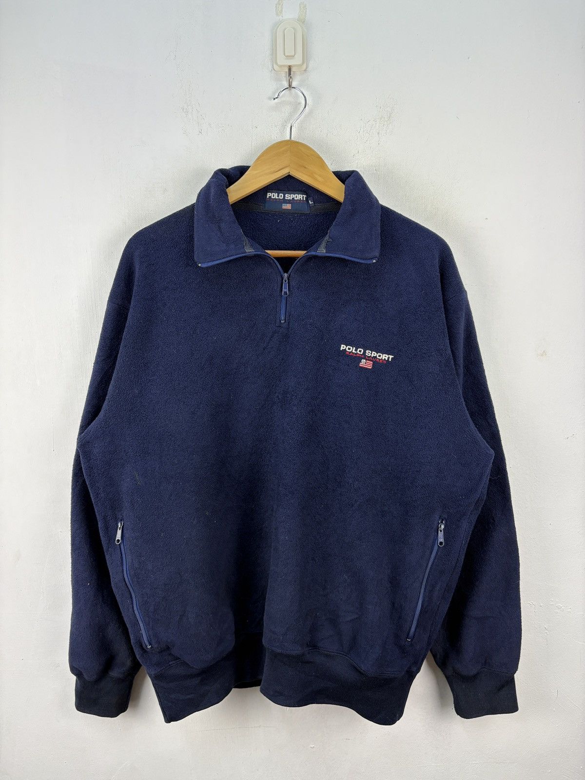 Ralph Lauren Vintage 80s Polo Sport Ralph Lauren Pullover Fleece US FLAG Size US L / EU 52-54 / 3 - 2 Thumbnail