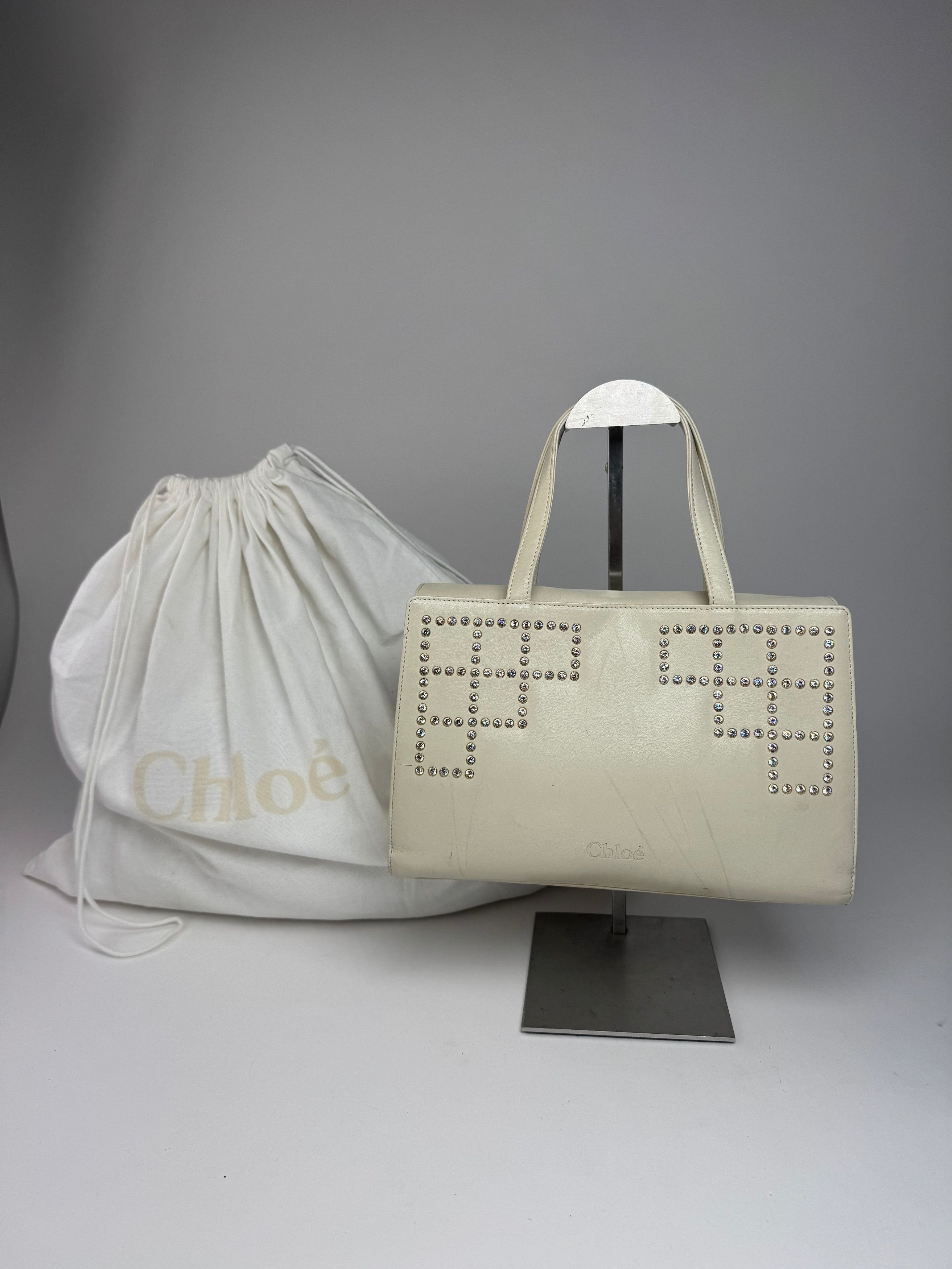 Chloe Vintage Leather Handbag Grey White Size ONE SIZE - 1 Thumbnail