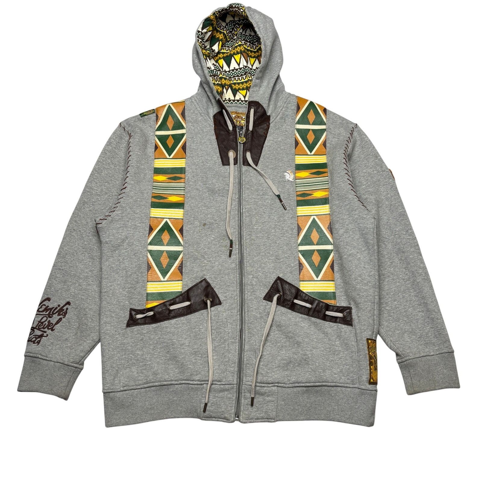 Akademiks × Vintage VTG Y2K Akademiks Native Warriors Tribal Full Zip Hoodie XL Size US XL / EU 56 / 4 - 1 Thumbnail