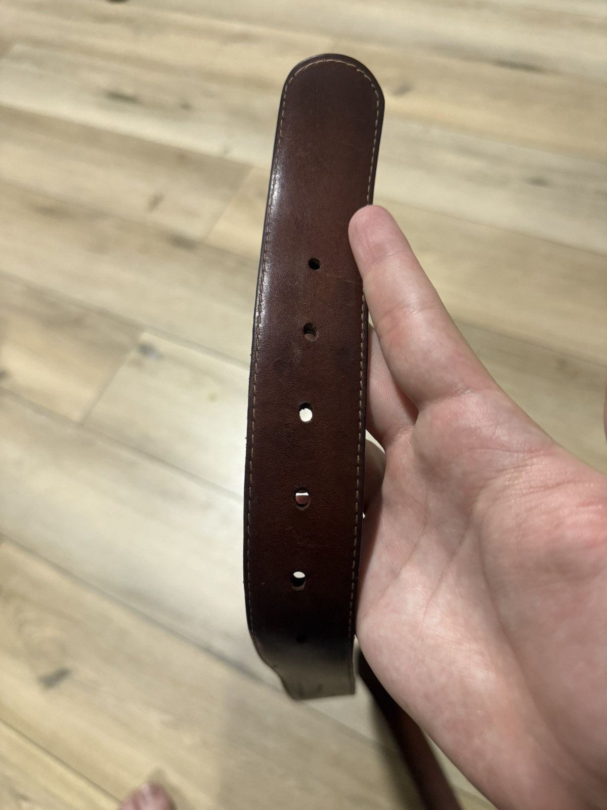 Chrome Hearts Chrome Hearts Vintage Brown leather belt strap Size 34 - 5 Thumbnail