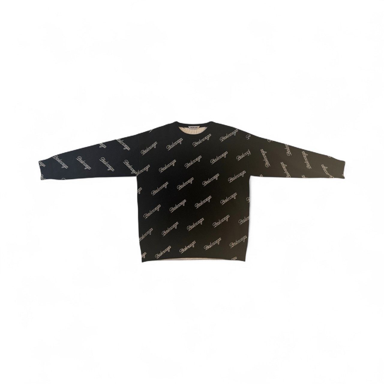 Balenciaga Balenciaga All Over Script Logo Knit Sweater Size US XS / EU 42 / 0 - 3 Thumbnail