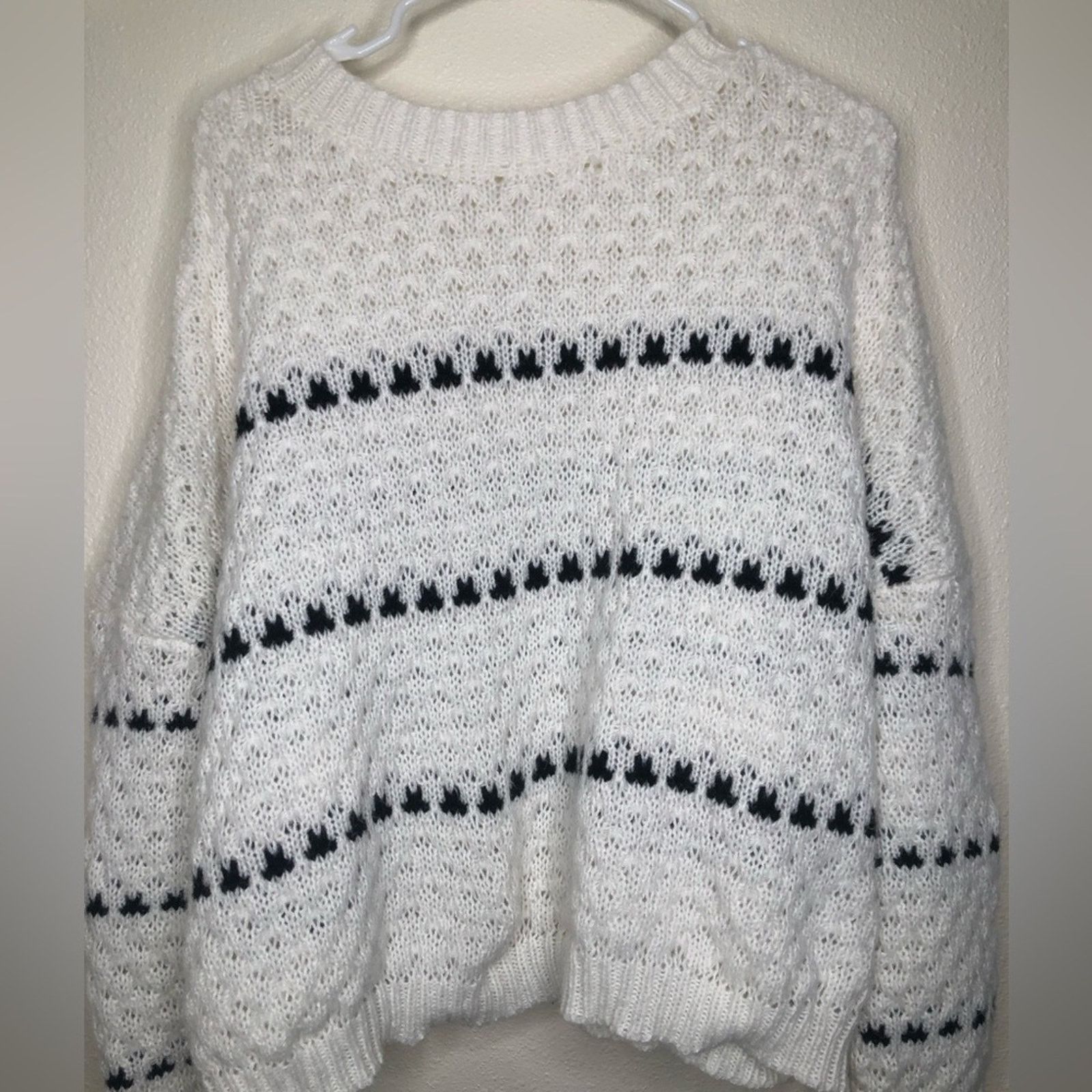 Shein Shein black and white long sleeve shirt—Large Size L / US 10 / IT 46 - 2 Thumbnail