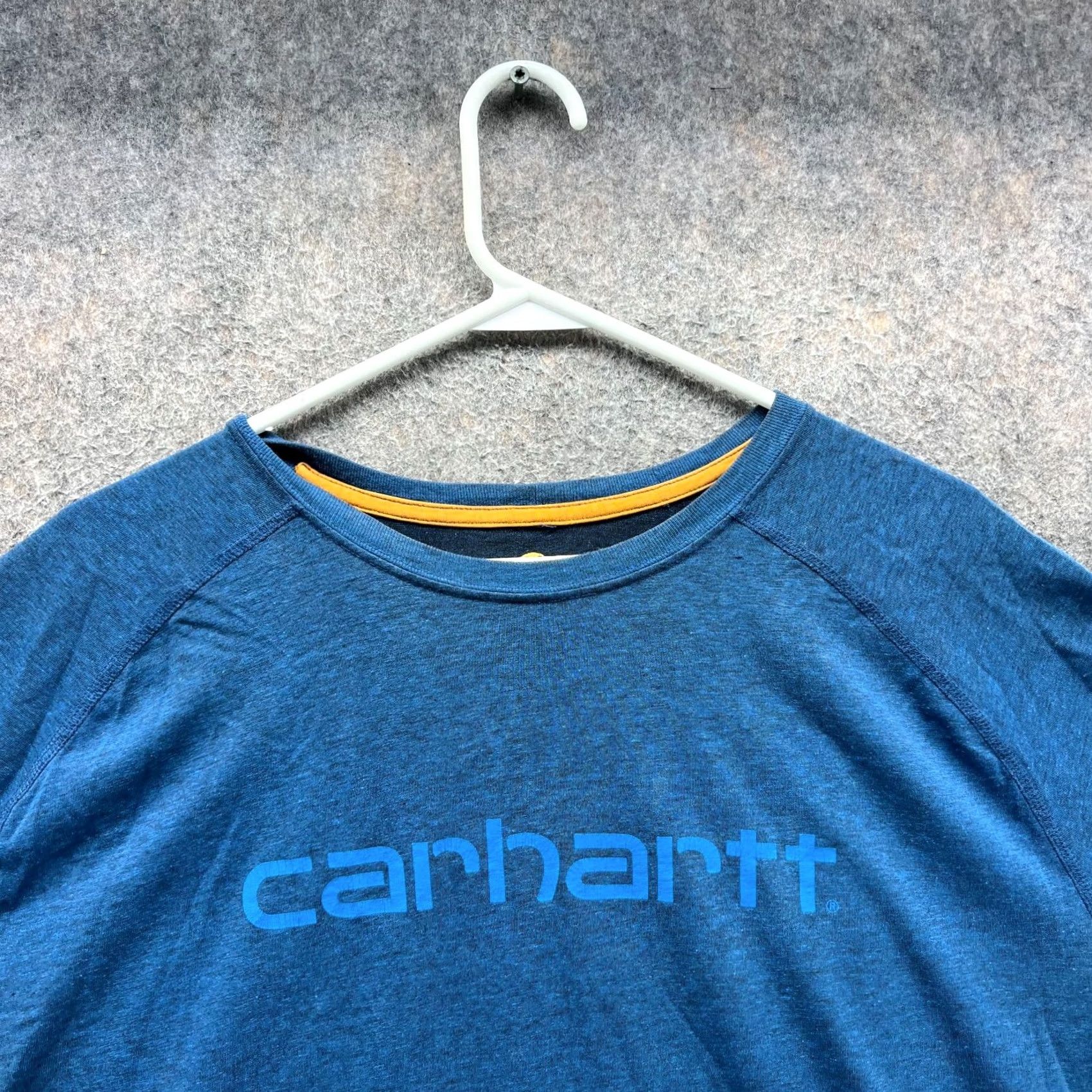 Carhartt Carhartt Shirt Mens 2XL Tall Blue Relaxed Crewneck Tee Spell Out Cotton XXL Shirt Men Blue 2XL Logos Crew Neck Short Sleeve, All Seasons, Regular Fit Size US XXL / EU 58 / 5 - 7 Thumbnail