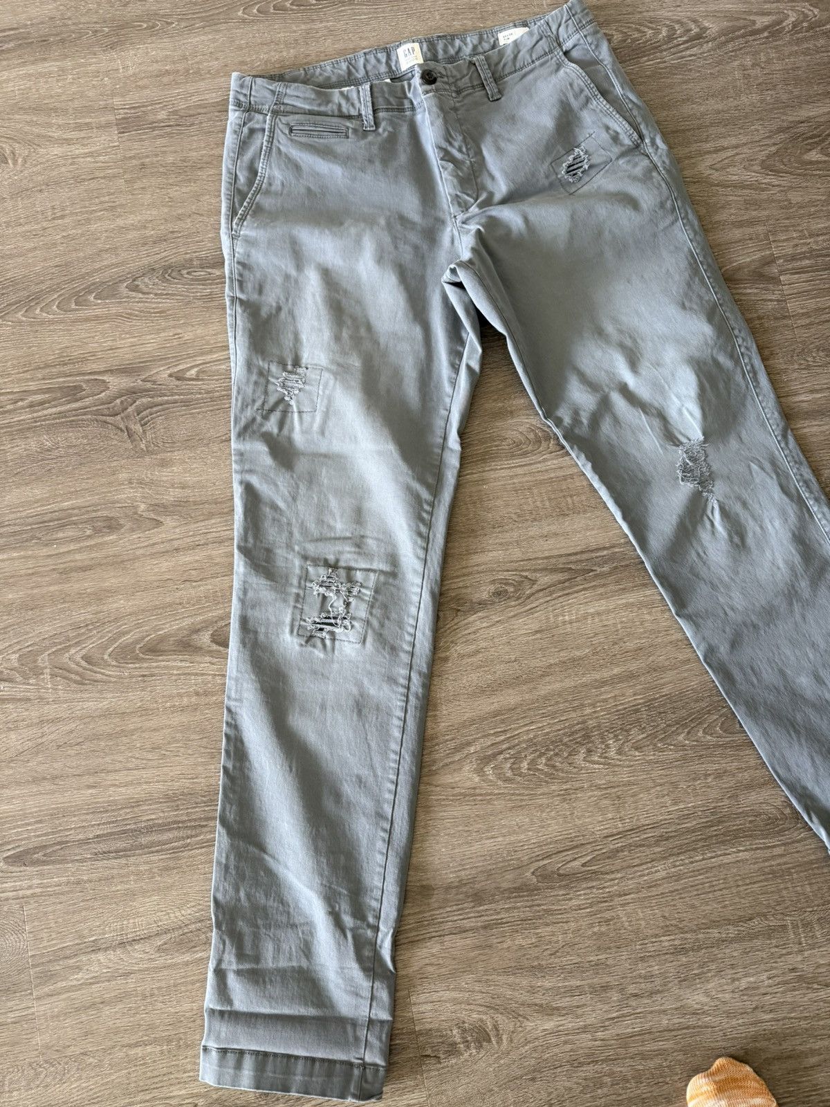 Gap Gap vintage chino grey pants distress Size US 34 / EU 50 - 4 Thumbnail