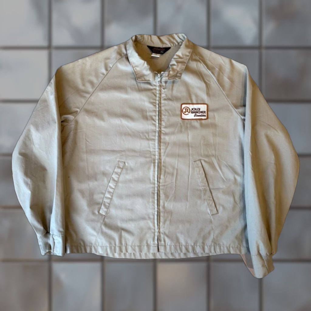 Vintage VINTAGE Swingster Jacket XL Khaki Full Zip 80s Made in USA Jolly Ranch Candy Shirt Mens Regular XL Beige Zip Front 90s USA Classic Size US XL / EU 56 / 4 - 1 Thumbnail