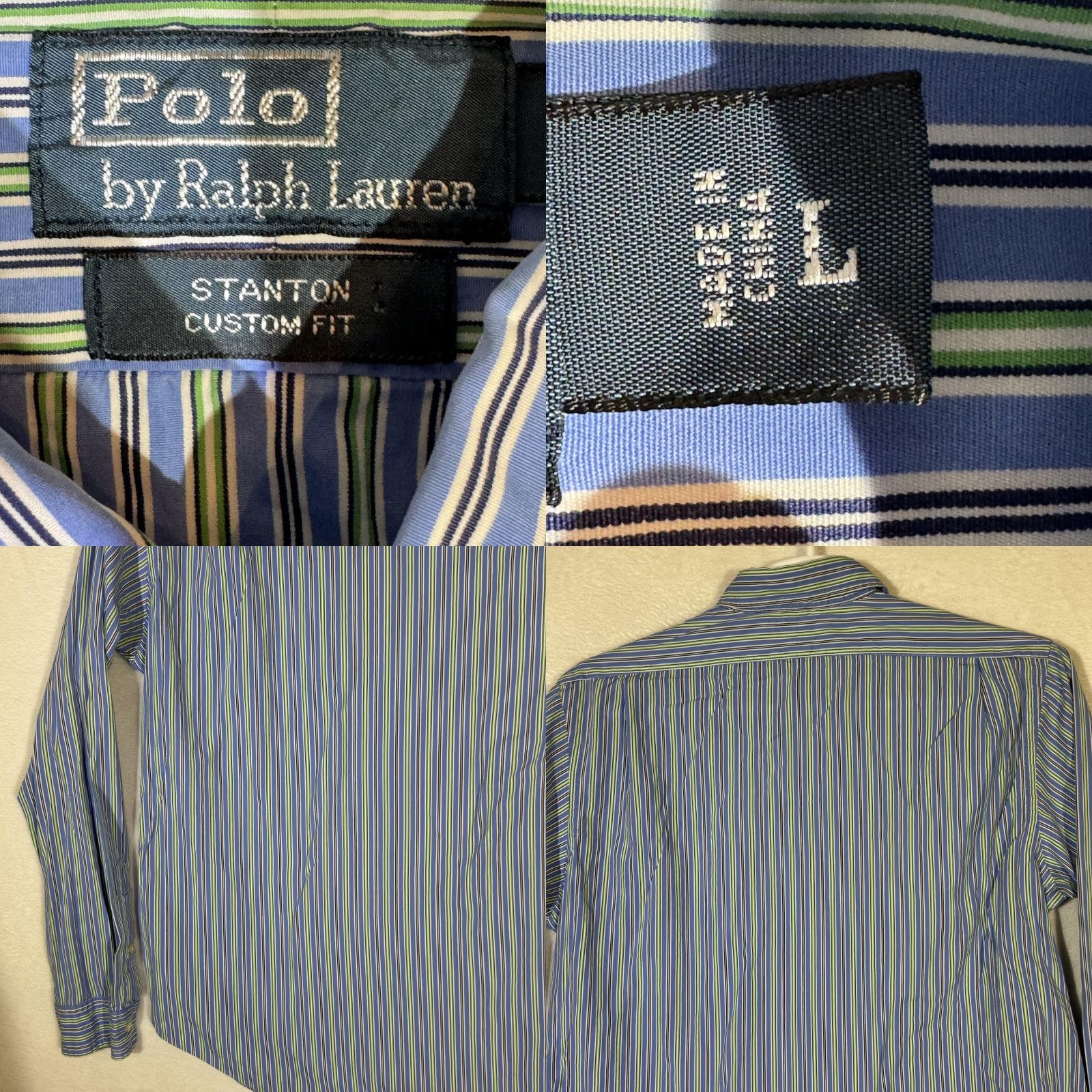 Polo Ralph Lauren Polo Ralph Lauren Shirt Mens Large Blue Striped Stanton Custom Fit Button Down Size US L / EU 52-54 / 3 - 8 Thumbnail