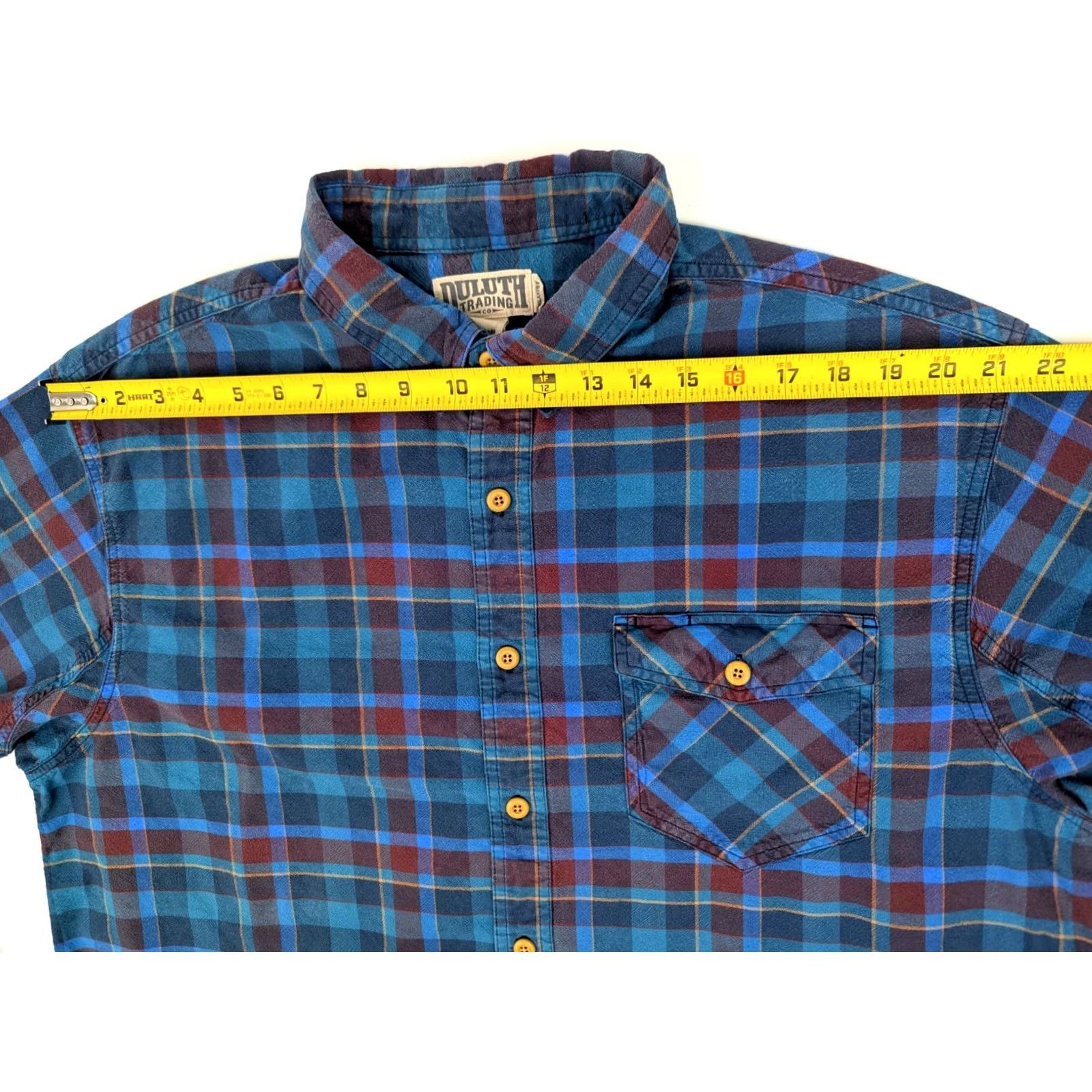 All Blues Duluth Mountain Oxford Flannel Shirt Men’s XL Tall Blue Red Plaid Cotton Button-Up Shirt- Blue, 52 in Chest, Big & Tall, Relaxed Fit Size US XL / EU 56 / 4 - 6 Thumbnail