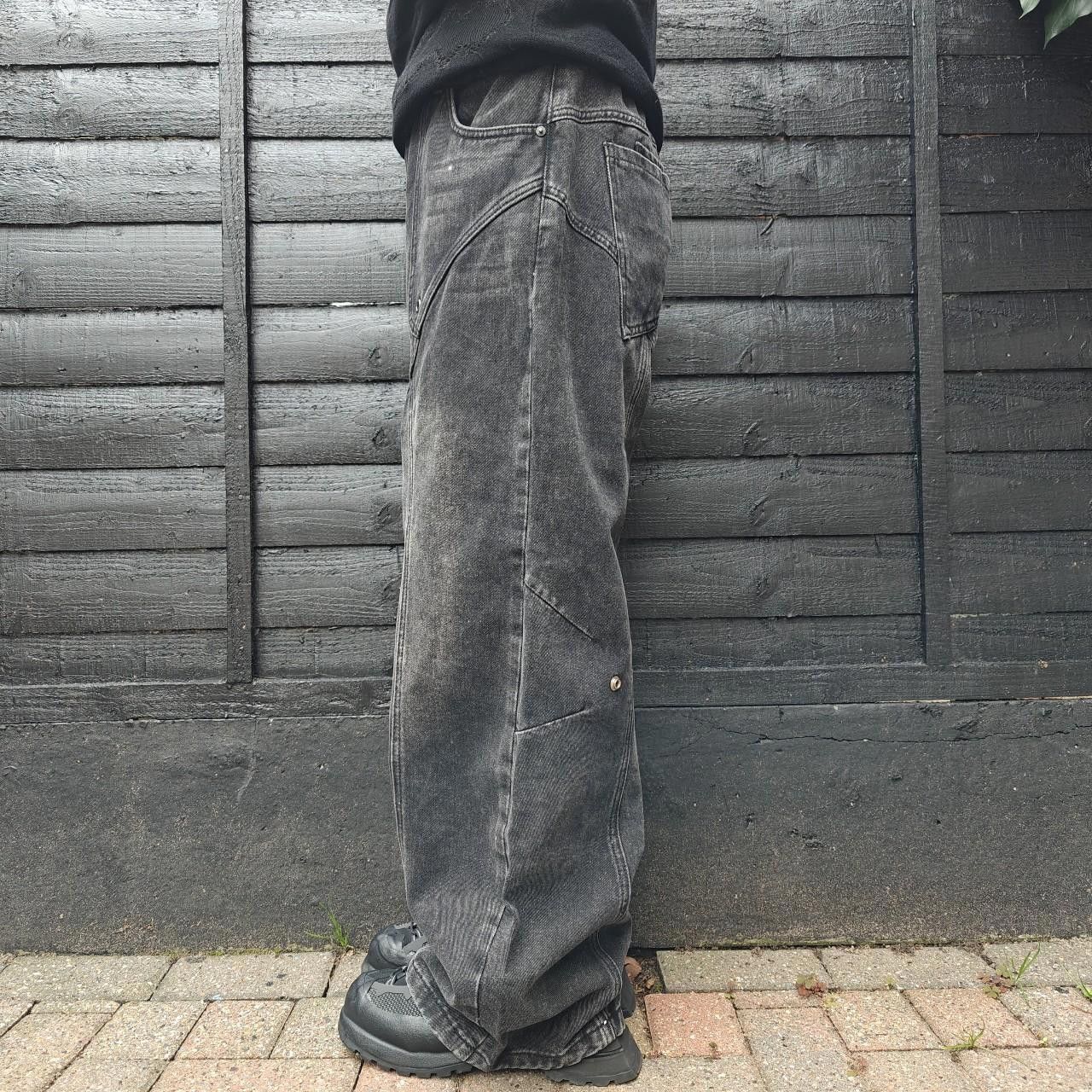 Other Black Wide Leg Panelled Fade Denim Size US 32 / EU 48 - 3 Thumbnail