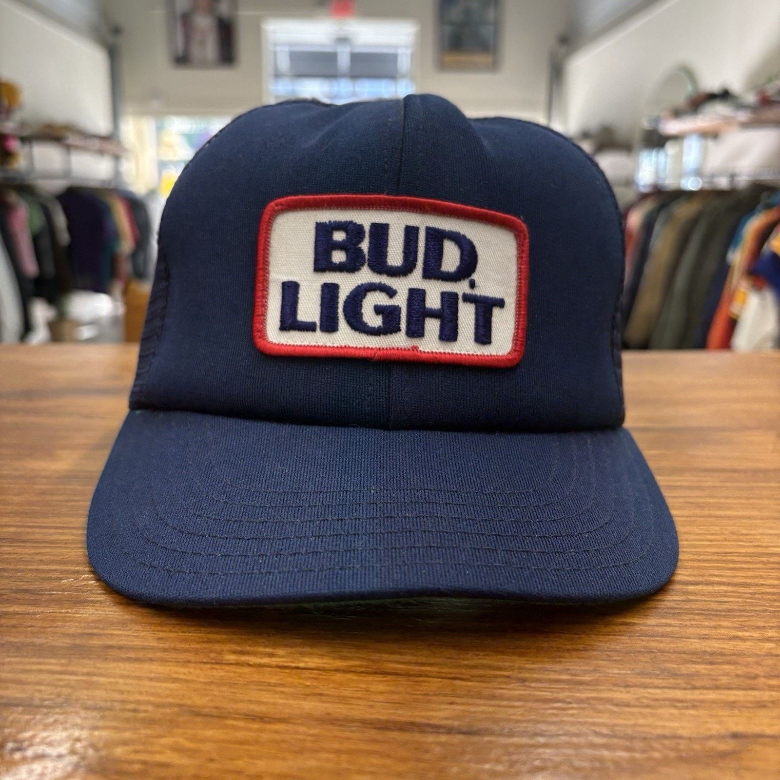Union LA Vintage 80’s Navy Bud Light Trucker Snap Back Hat Size ONE SIZE - 2 Thumbnail