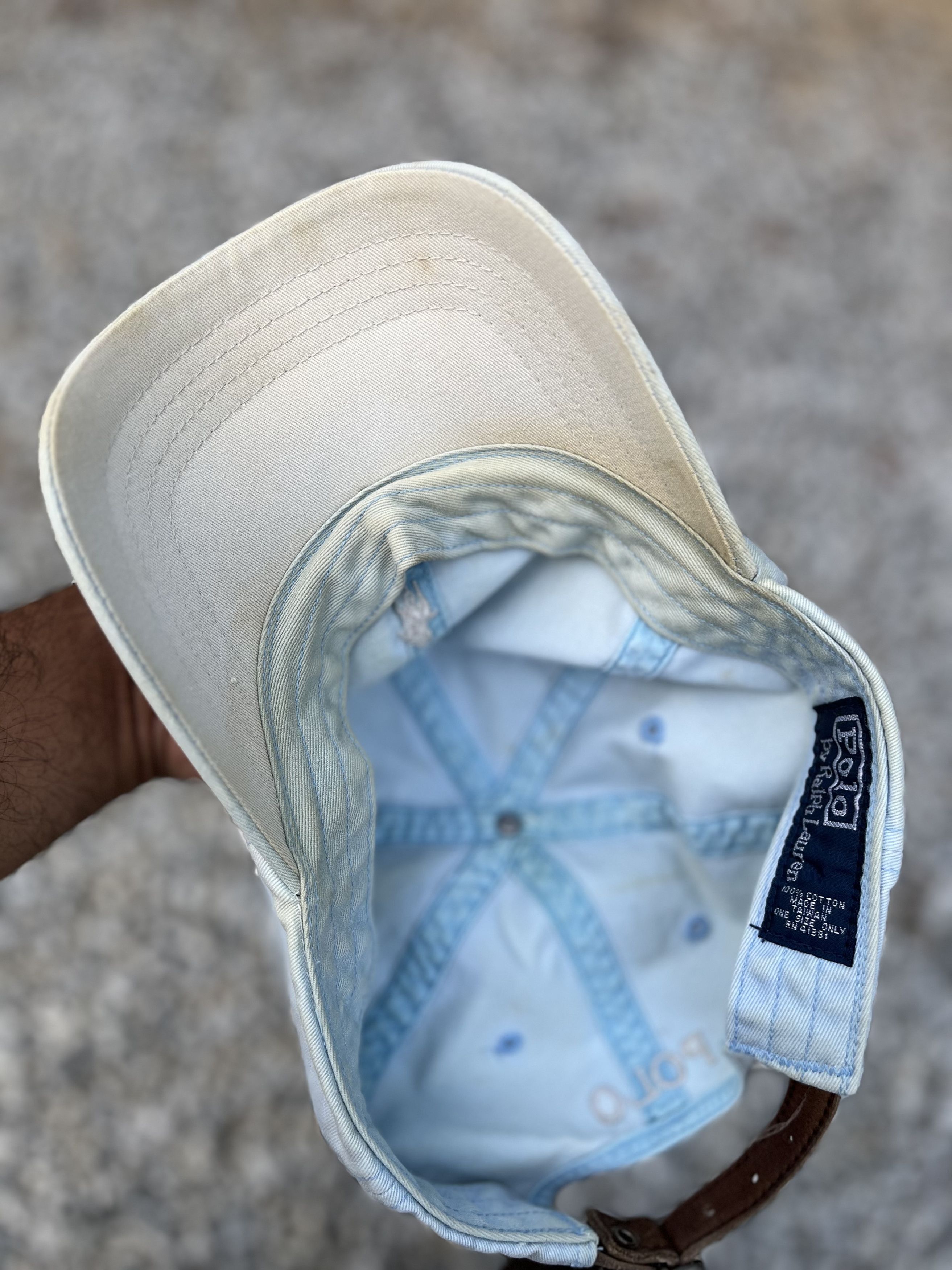 Polo Ralph Lauren × Vintage Vintage 90s Polo Ralph Lauren Sky Blue Designer style Size ONE SIZE - 8 Thumbnail