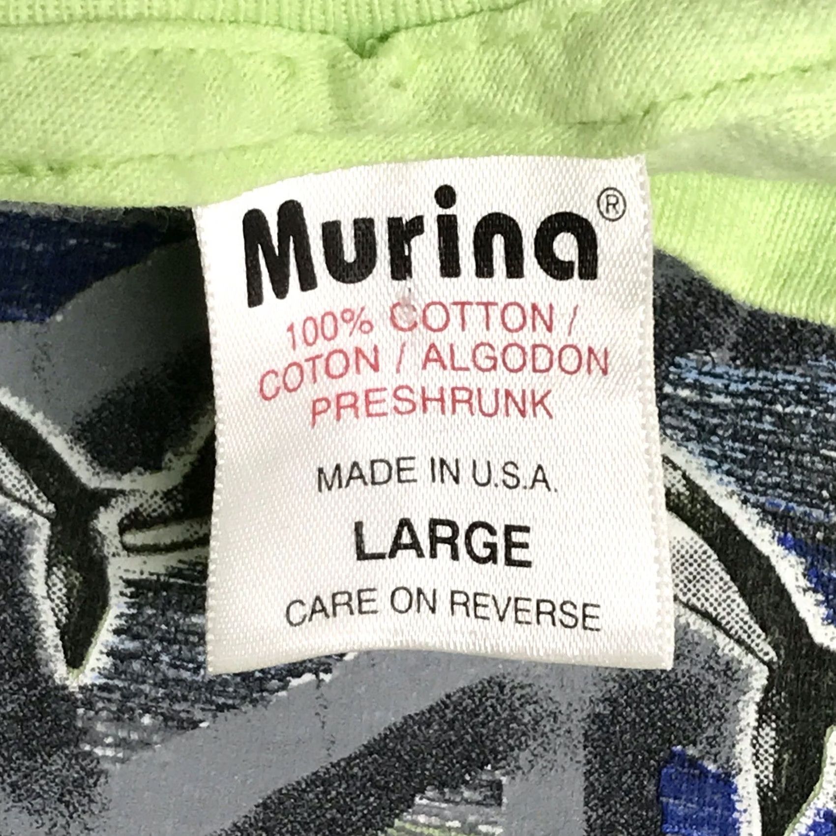 Vintage Vintage Murina Men Lime Green Maui Hawaii Dolphins Graphic Preshrunk Shirt L Size US L / EU 52-54 / 3 - 3 Thumbnail