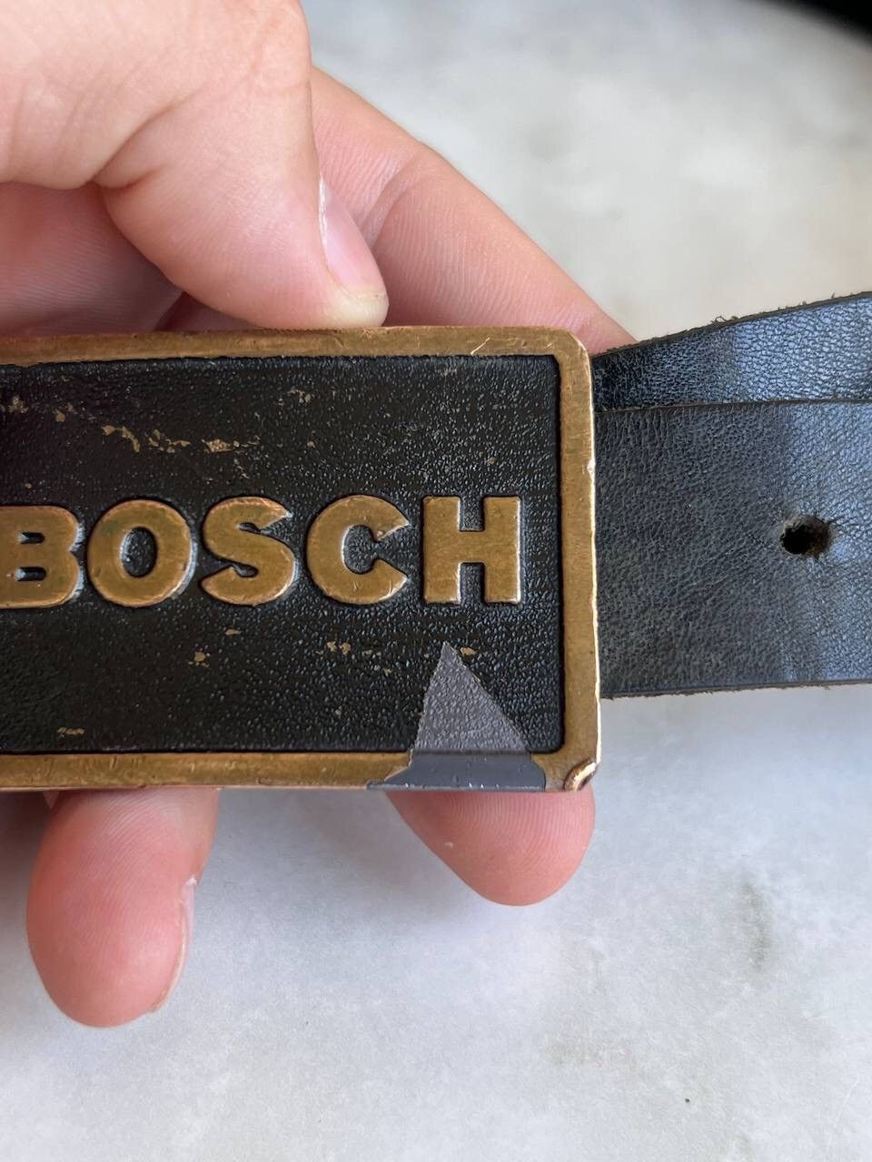 Vintage Vintage 90s Y2K Bosch Mike Follmer Belt Leather Metal Logo Size ONE SIZE - 7 Thumbnail
