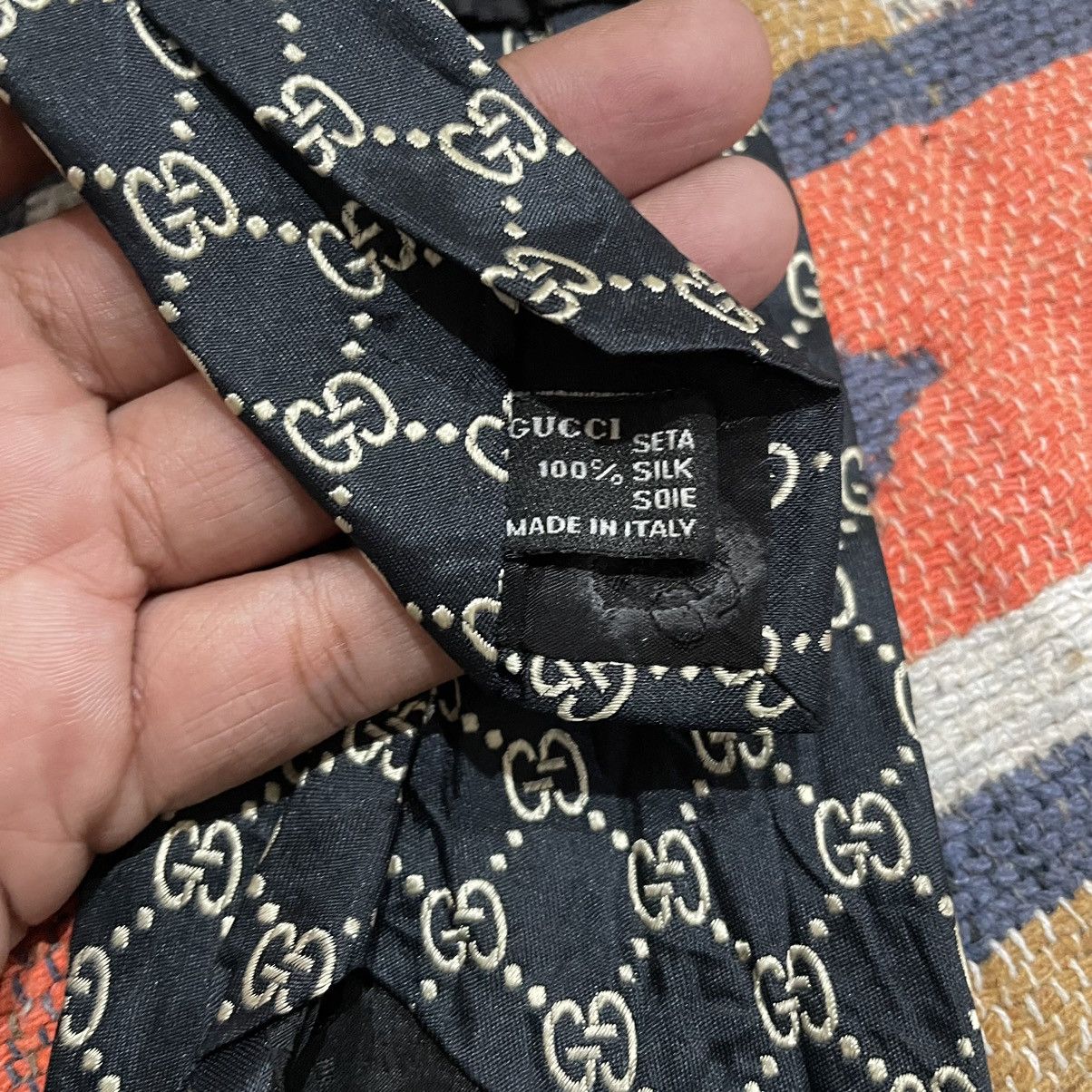 Gucci Gucci Silk Monogram Black Tie Size ONE SIZE - 3 Thumbnail
