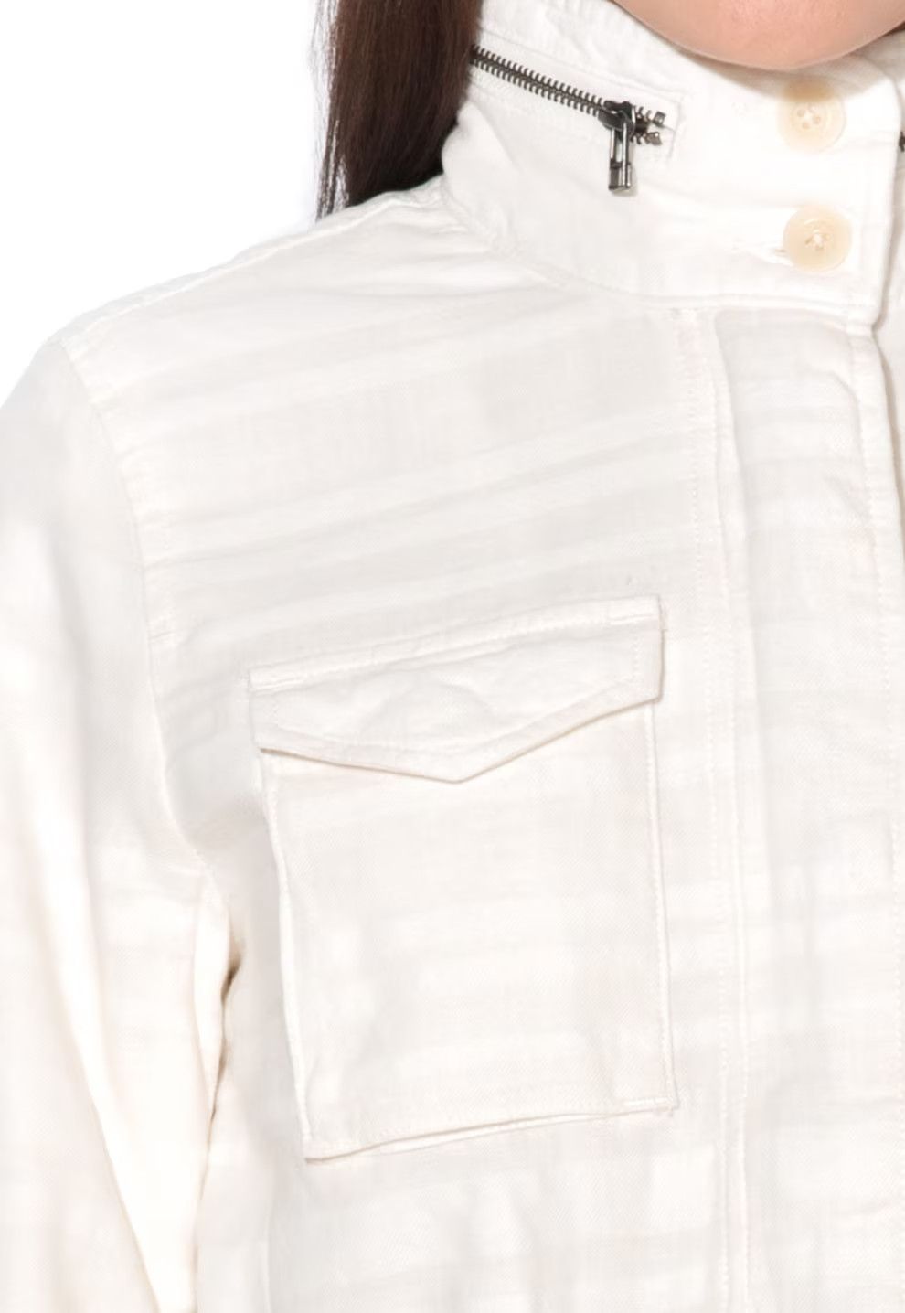Levi's Levi's Cotton Linen White Milk Women's Safari Jacket Size L / US 10 / IT 46 - 4 Thumbnail
