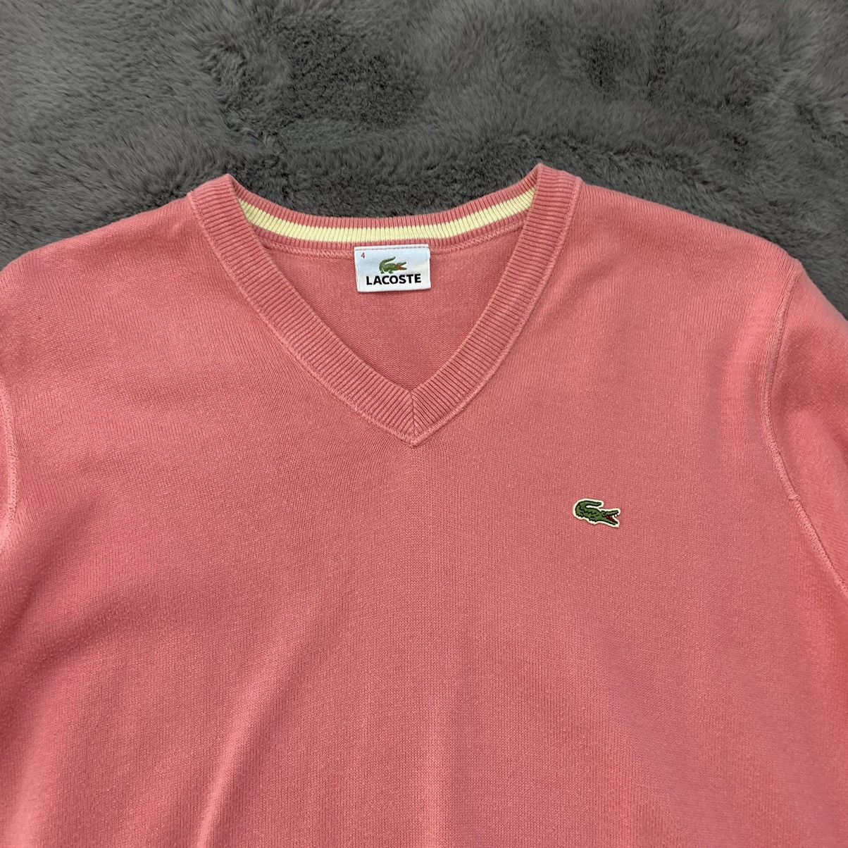 Lacoste × Vintage *90's Rare! Vintage Lacoste Cardigan Sweater Vneck Knit Size US M / EU 48-50 / 2 - 8 Thumbnail