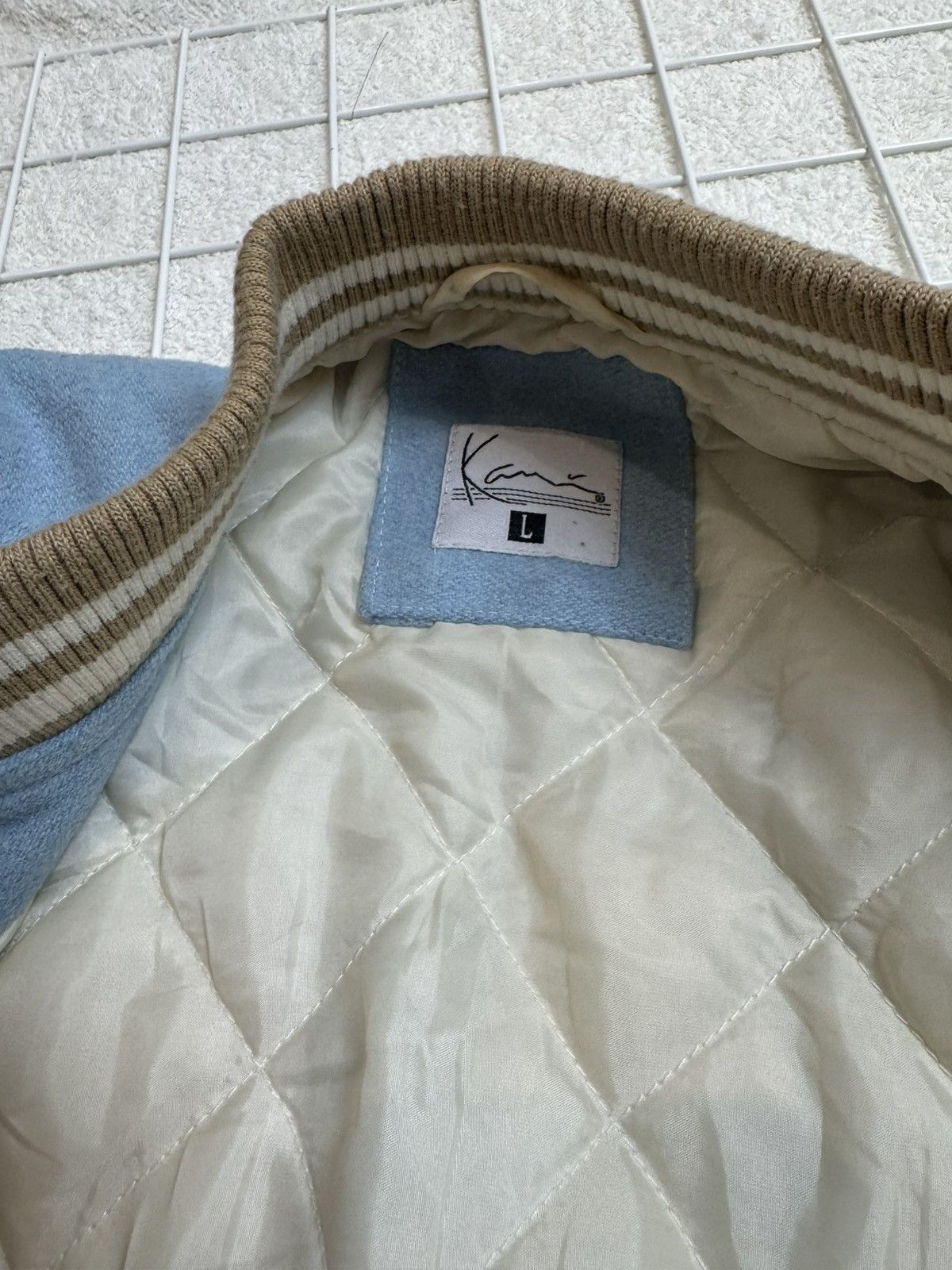 Karl Kani Karl Kani big logo leather bomber beige Size US L / EU 52-54 / 3 - 14 Thumbnail