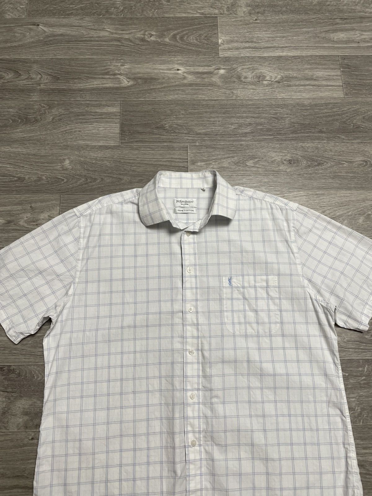 Yves Saint Laurent Vintage Yves Saint Laurent YSL Checkered Short Sleeve Shirt Size US XL / EU 56 / 4 - 2 Thumbnail