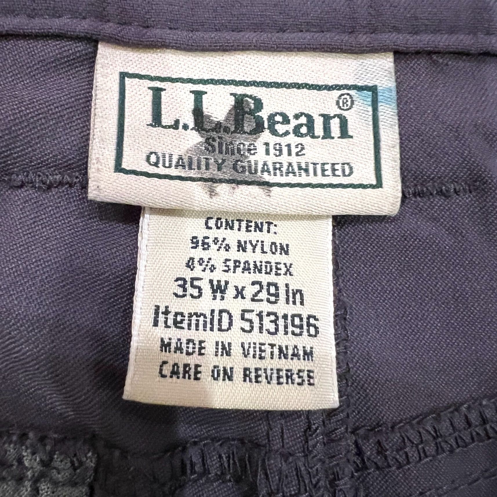 Vintage L.L. Bean Venture Pants Men's 35x29 Gray Stretch Performance Casual Hiking Straight Leg Size US 35 - 3 Thumbnail