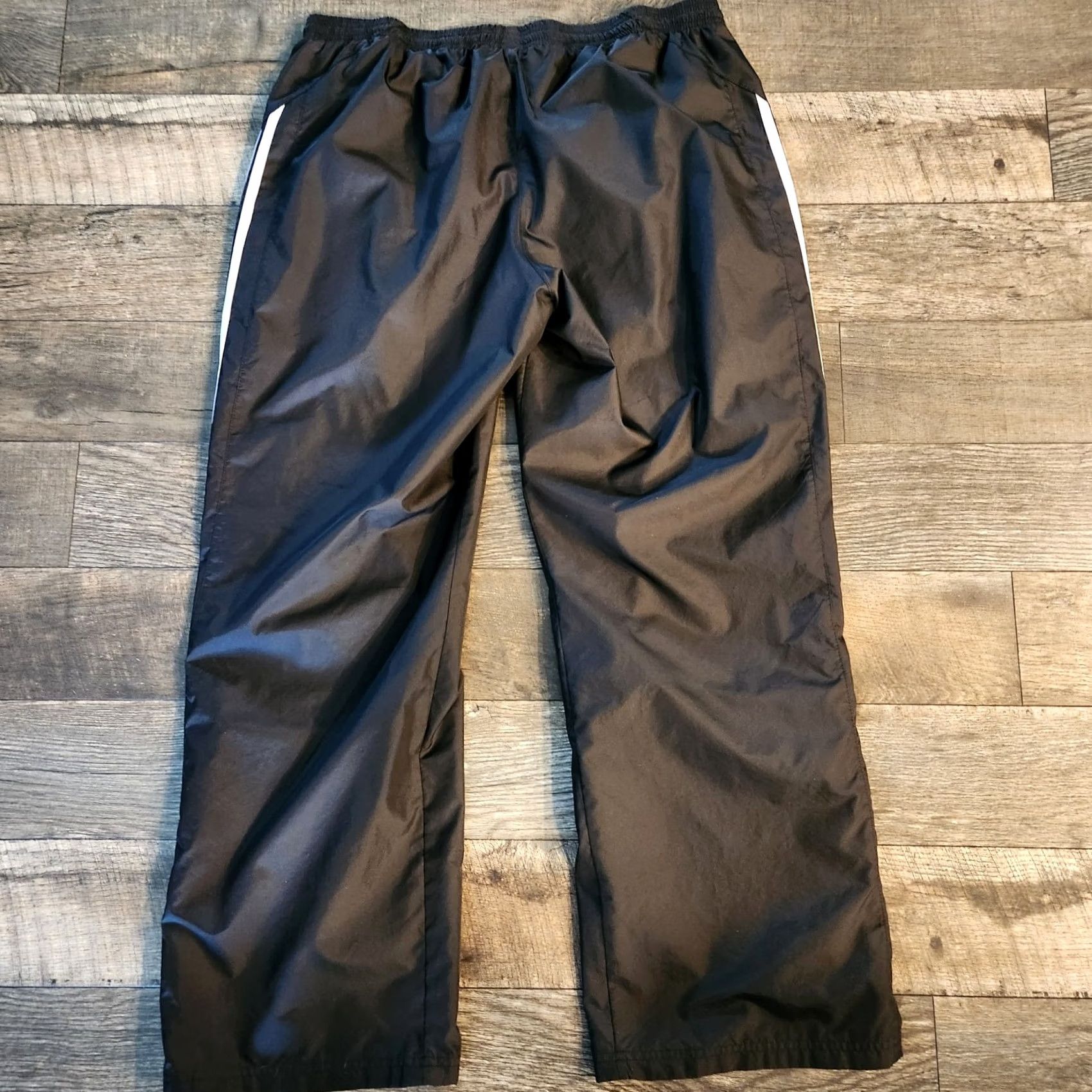 Adidas Adidas 3 Stripe Track Pants Wide Leg Mens XL Windbreaker Black Zip Ankle Pants Mens XL Black Wide Leg Athletic Sportswear Size US 36 / EU 52 - 5 Thumbnail