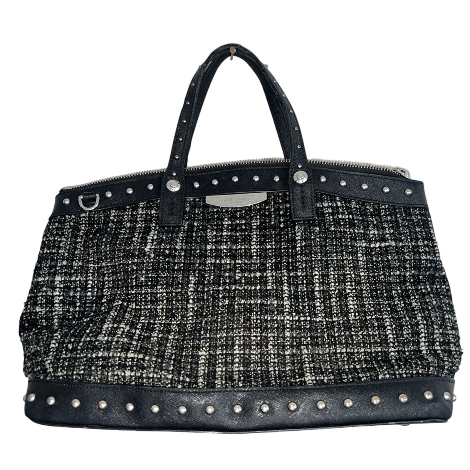 Henri Bendel Henri Bendel Black & White Fabric & Leather Bag Pearl Accent Size ONE SIZE - 1 Thumbnail