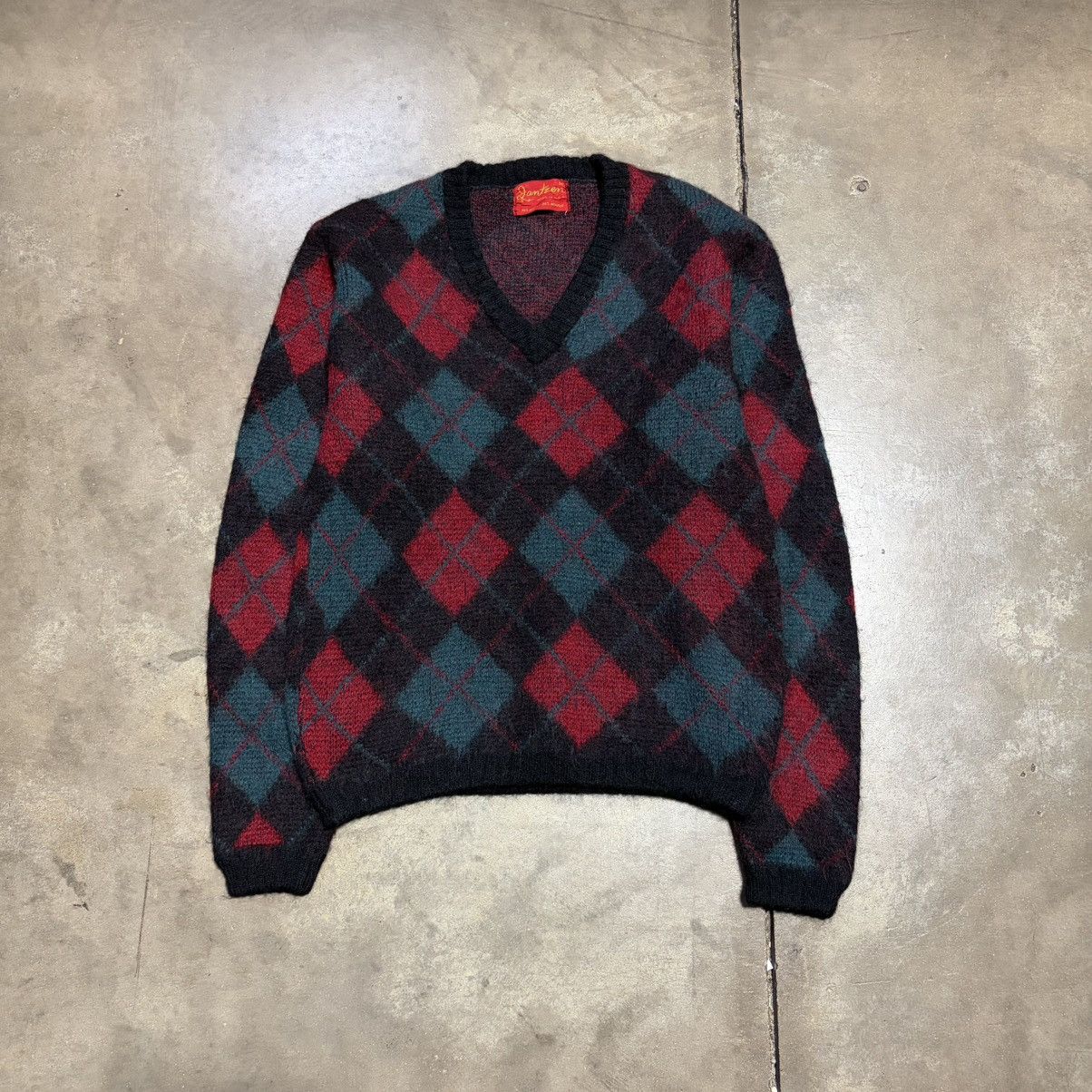 Jantzen Vintage Jantzen Mohair Wool Cardigan Sweater Argyle 50s USA Size US M / EU 48-50 / 2 - 1 Thumbnail