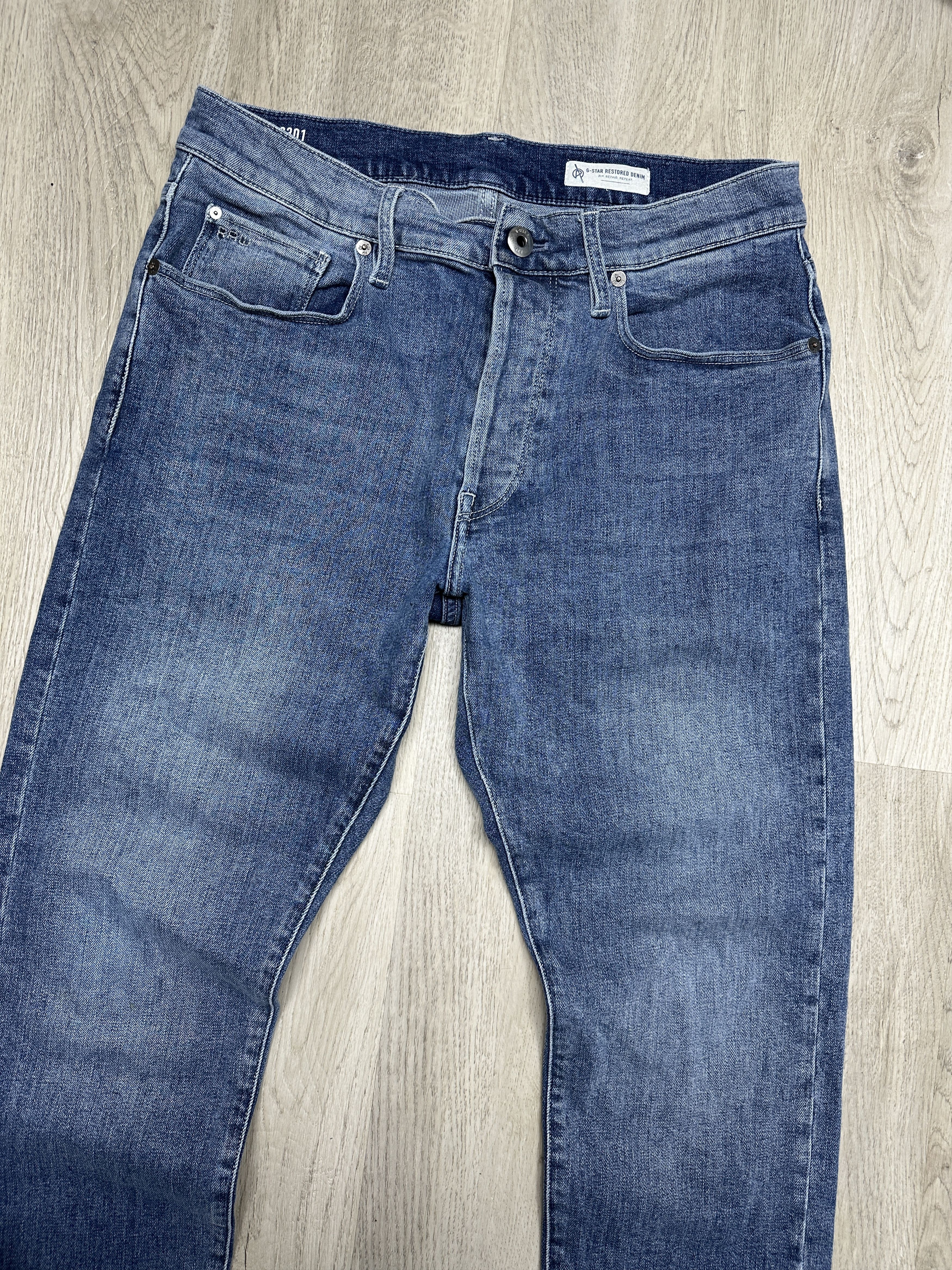 G-Star G Star Raw 3301 Slim Mens Denim Pants Jeans Size US 32 / EU 48 - 2 Thumbnail
