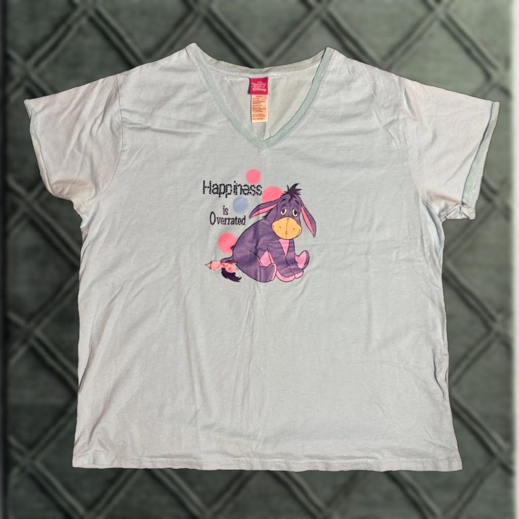Disney Disney Eeyore Happiness is Overrated Women’s T-Shirt 2XL Blue Shirt Women 2XL Size XXL / US 16-18 / IT 52-54 - 1 Thumbnail