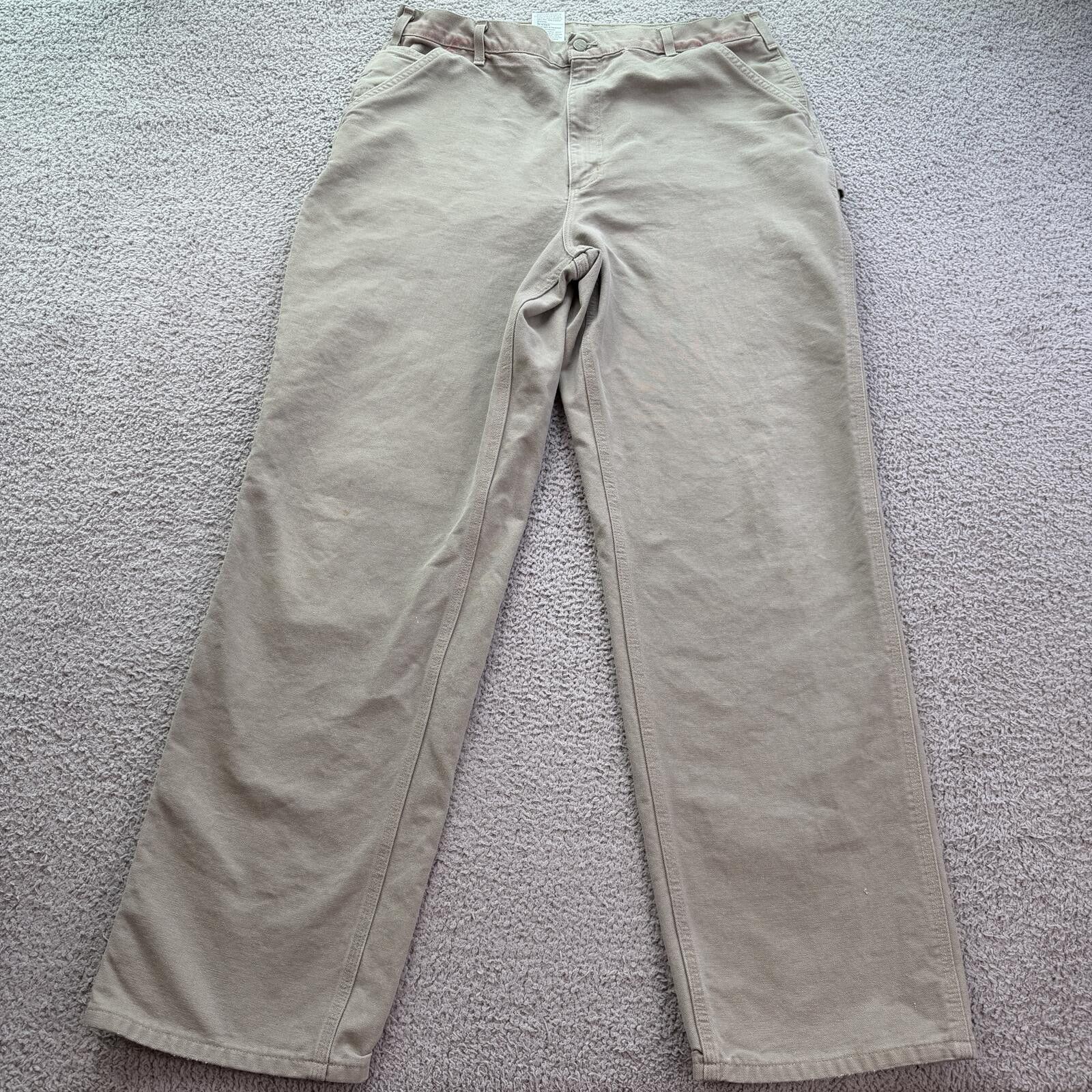 Carhartt Carhartt B17 Original Dungaree Fit Work Pants Khaki 30x34 Size US 30 / EU 46 - 1 Thumbnail