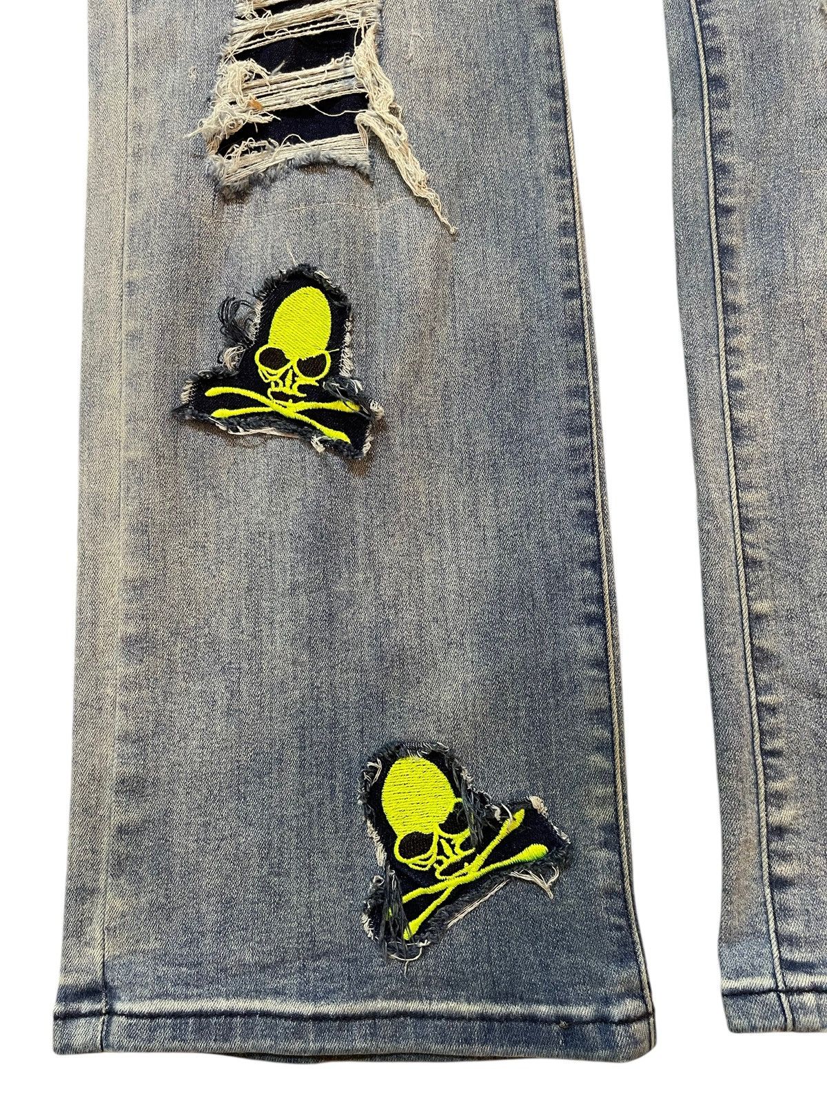 KMRii Japanese Brand Seditionaries Skull Patches Distress Jeans Size US 34 / EU 50 - 7 Thumbnail
