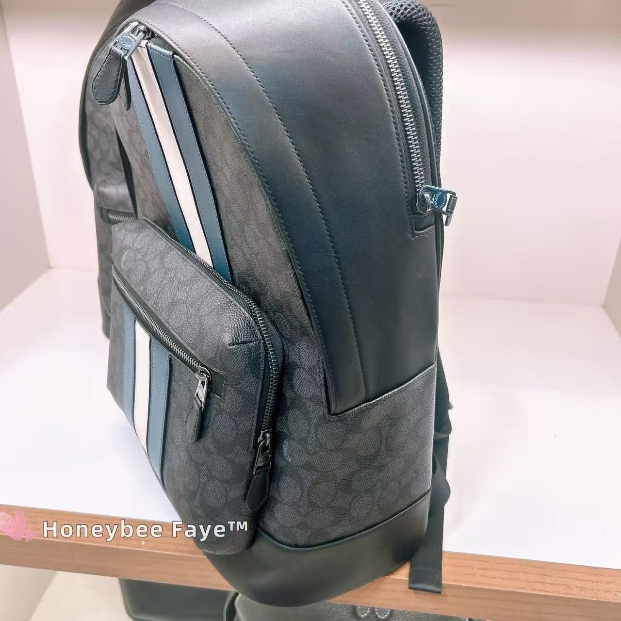 Coach West Backpack In Signature Canvas With Varsity Stripe CV922 Size ONE SIZE - 3 Thumbnail