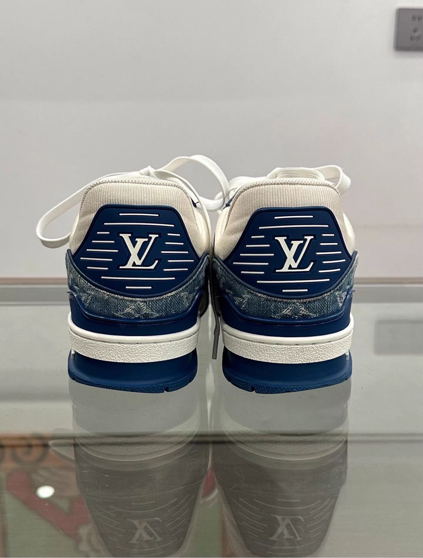 Louis Vuitton LV Monogram denim blue-white kicks UK8 EU42 99new Size US 9 / EU 42 - 5 Thumbnail