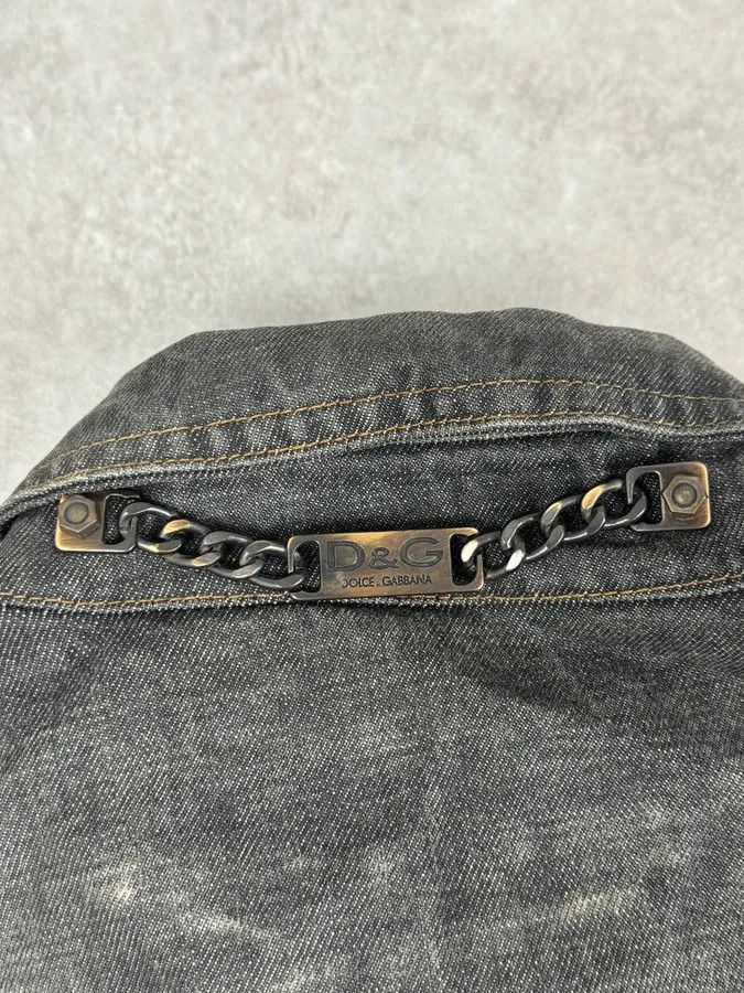 Dolce & Gabbana AW2003 Dolce & Gabbana Grey Raw Denim Jacket Size US L / EU 52-54 / 3 - 11 Thumbnail