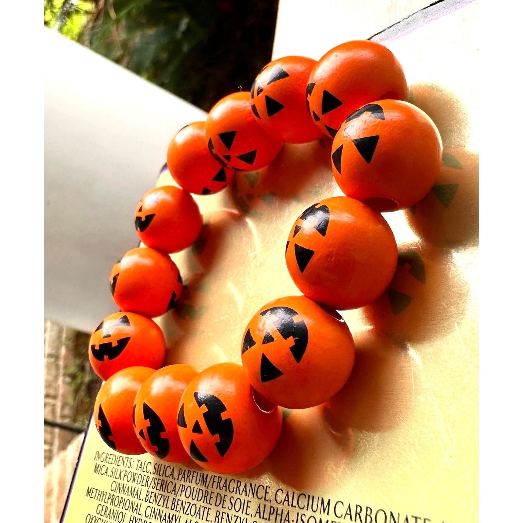 Handmade Jack O Lantern Halloween Stretch Bracelet New Wooden Beads O Size ONE SIZE - 10 Thumbnail