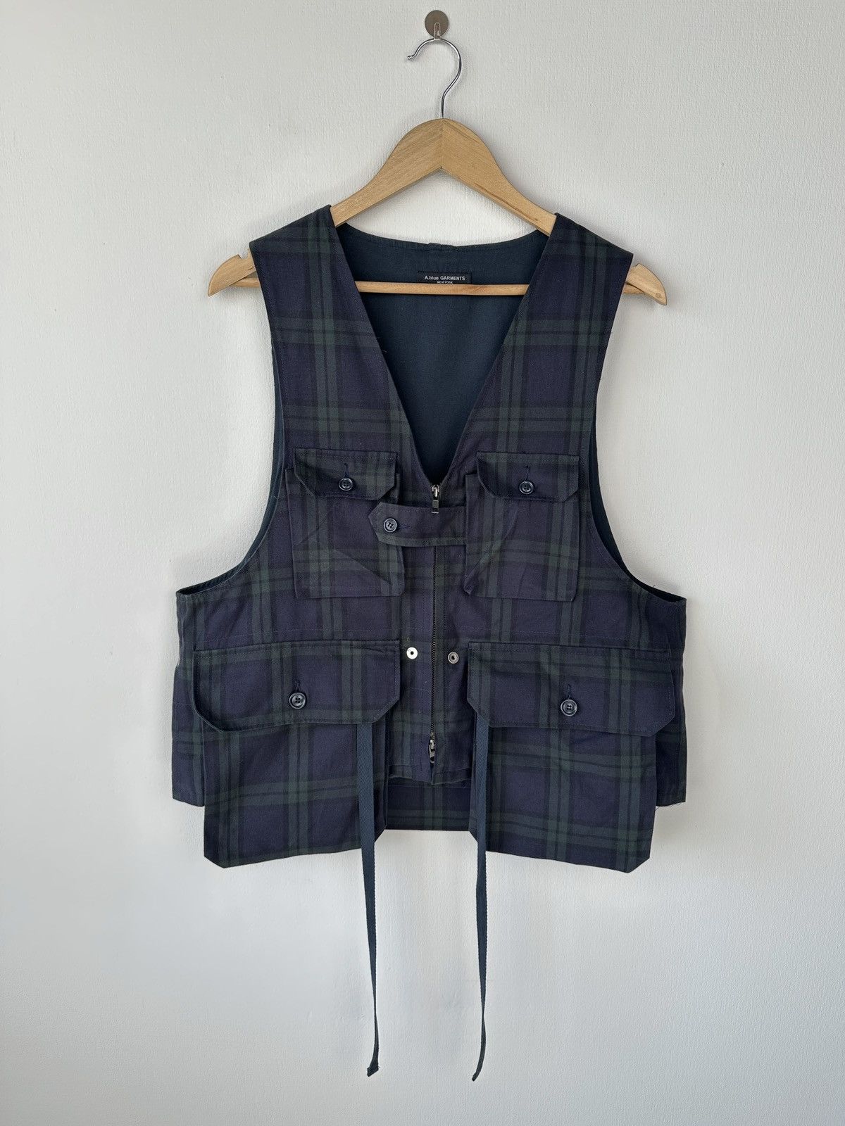 ENGINEERED GARMENTS x ASPESI A.Blue Blackwatch Game Vest USA