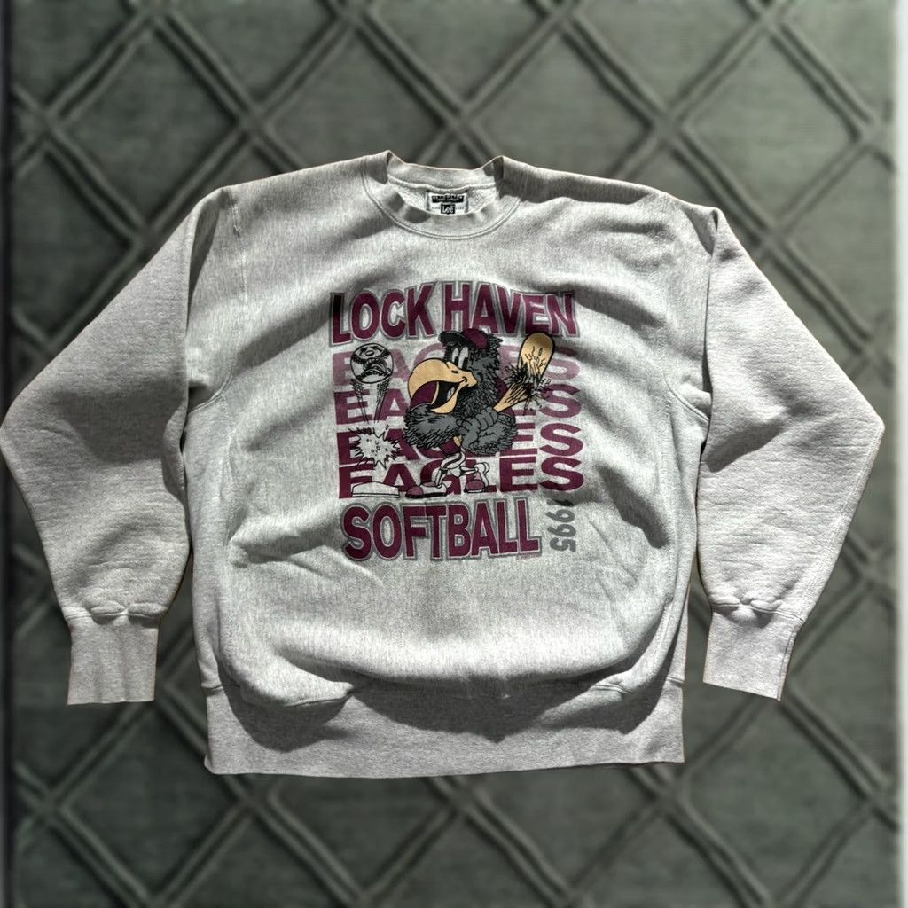 Lee VINTAGE Lee Crewneck Sweatshirt XL Gray Lock Haven University Softball 1990s Womens/Mens Size US XL / EU 56 / 4 - 1 Thumbnail