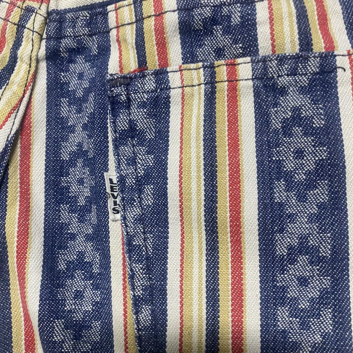 Levi's Vintage 70s Levis Big E Native Stripe Patern Flare Jeans Size US 29 - 13 Thumbnail
