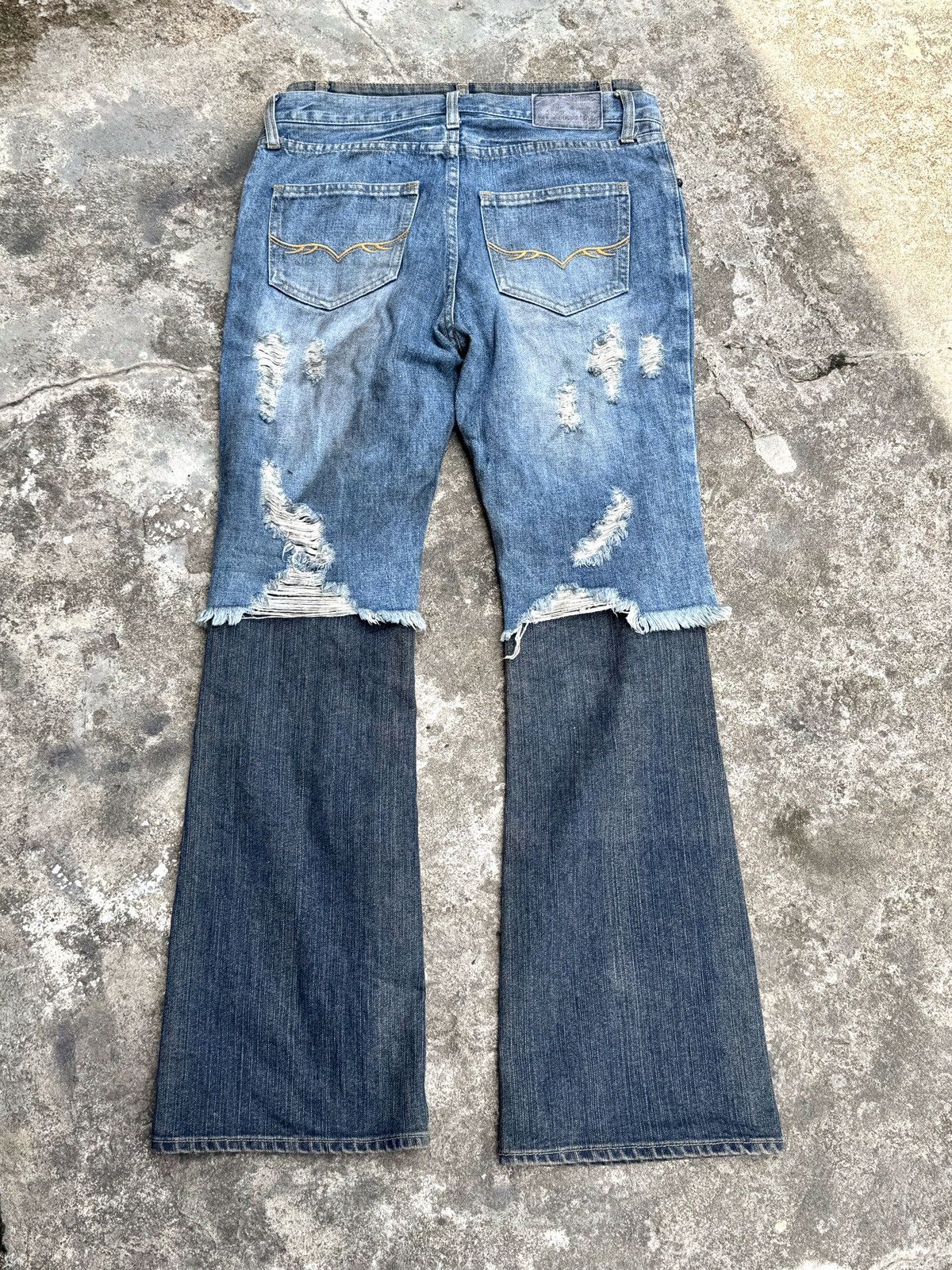 Le Grande Bleu (L.G.B.) Flared Fuga Double Layers 1of1 Denim Pants Goa ifsix Styled Size US 29 - 2 Thumbnail