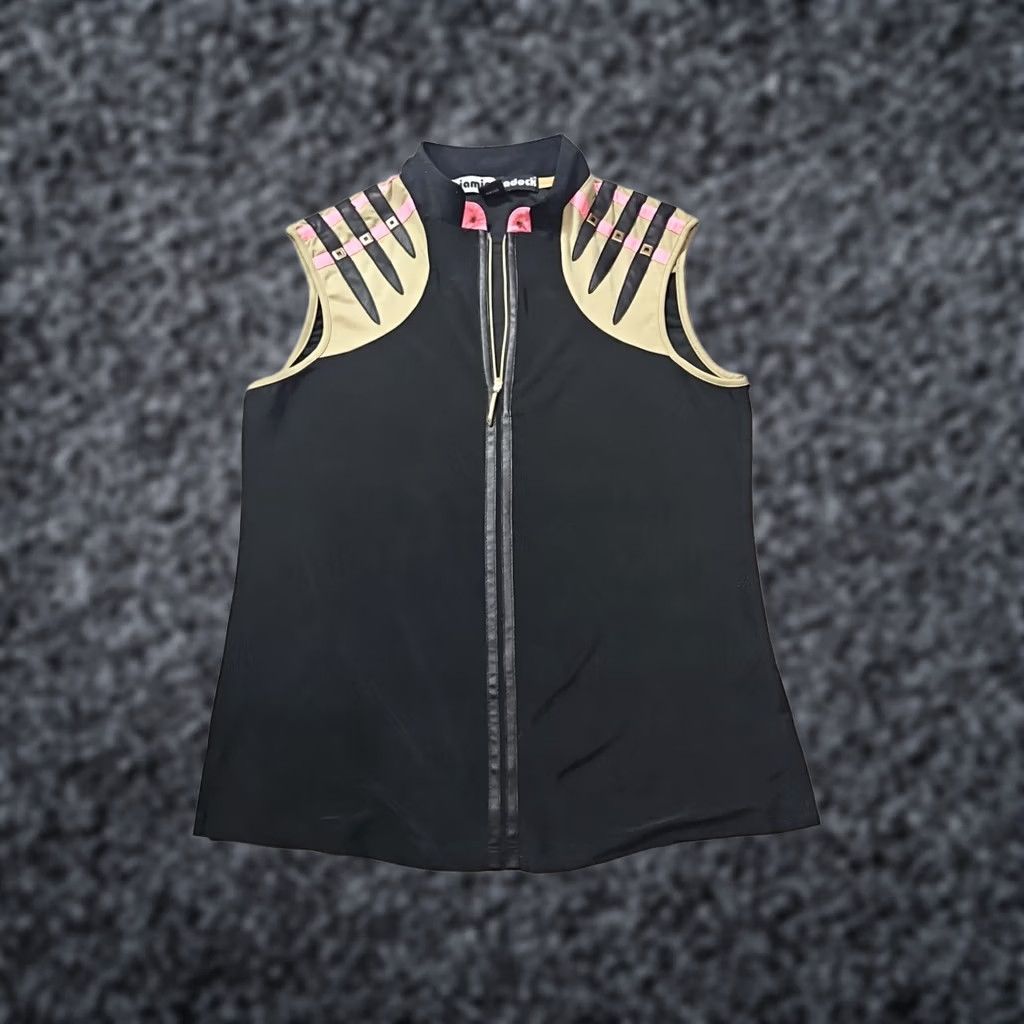 Vintage Jamie Sadock Shirt Womens Medium Black Zip Sleeveless Golf Preppy Stretch Top Size M / US 6-8 / IT 42-44 - 1 Thumbnail