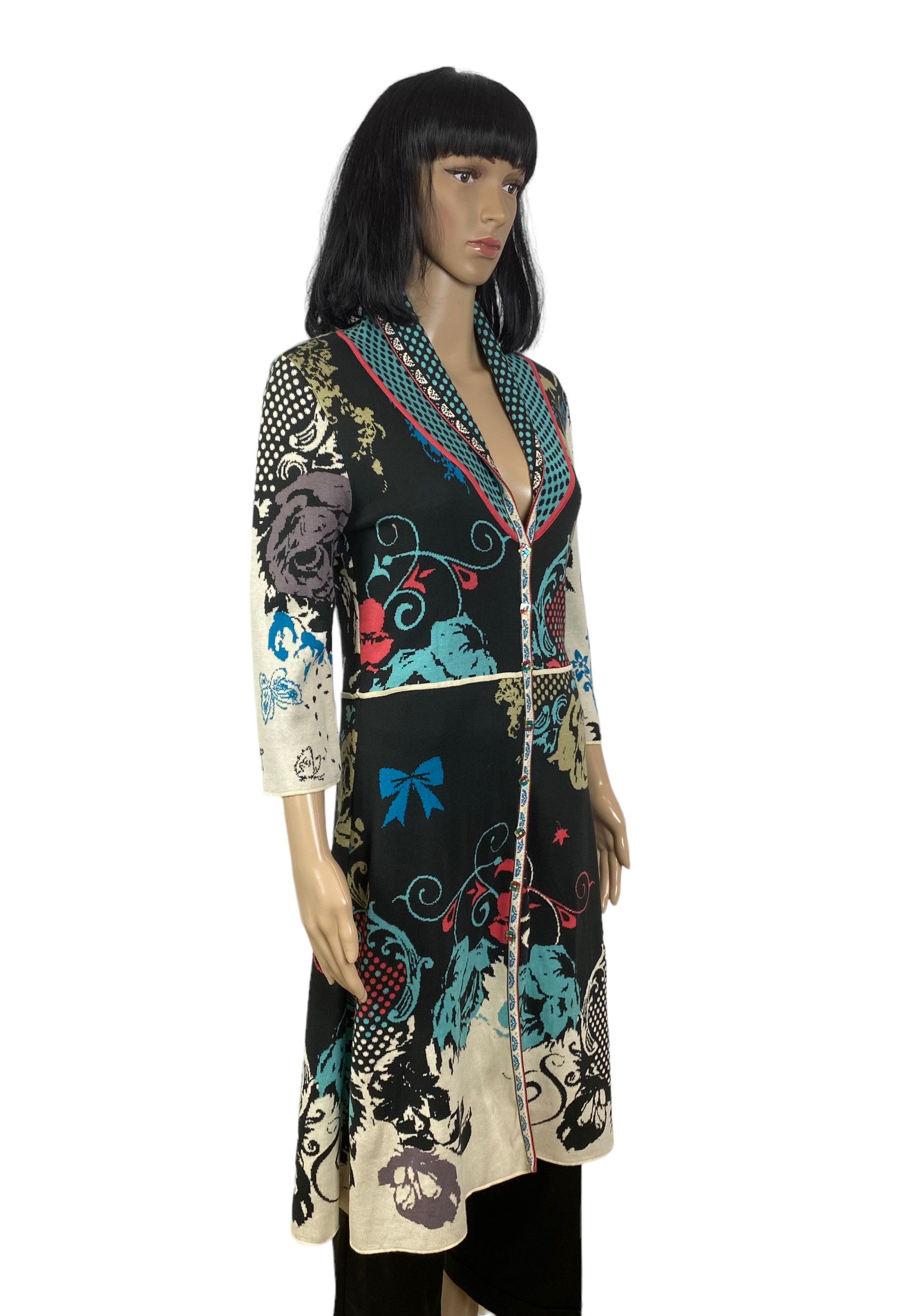 Designer IVKO woman knit printed coat size S Size S / US 4 / IT 40 - 4 Thumbnail
