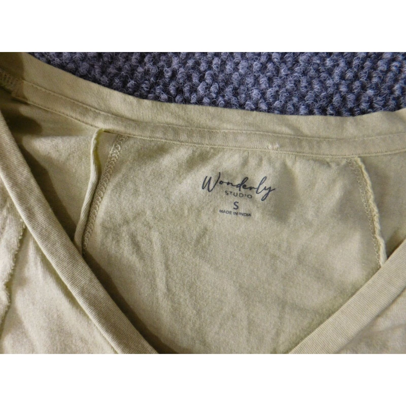 Vintage Wonderly Blouse Shirt Womens S Yellow Short Sleeve Crew Neck Pullover Stretch Cotton Modal Rayon Casual Basic Classic Size S / US 4 / IT 40 - 4 Thumbnail