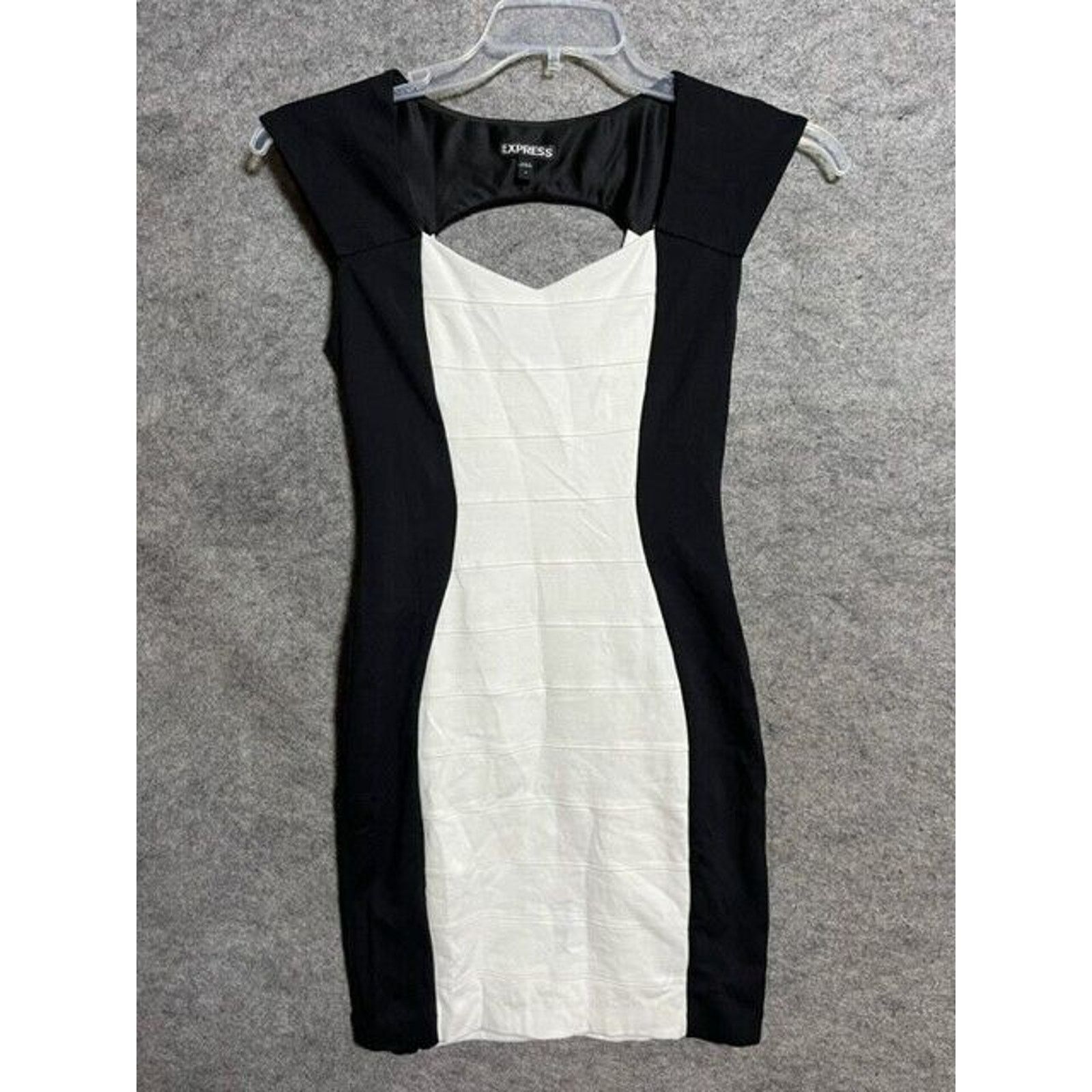 Express Express Dress Women 2 Bodycon Sheath V Neck Cap Sleeve Black Size XS / US 0-2 / IT 36-38 - 1 Thumbnail