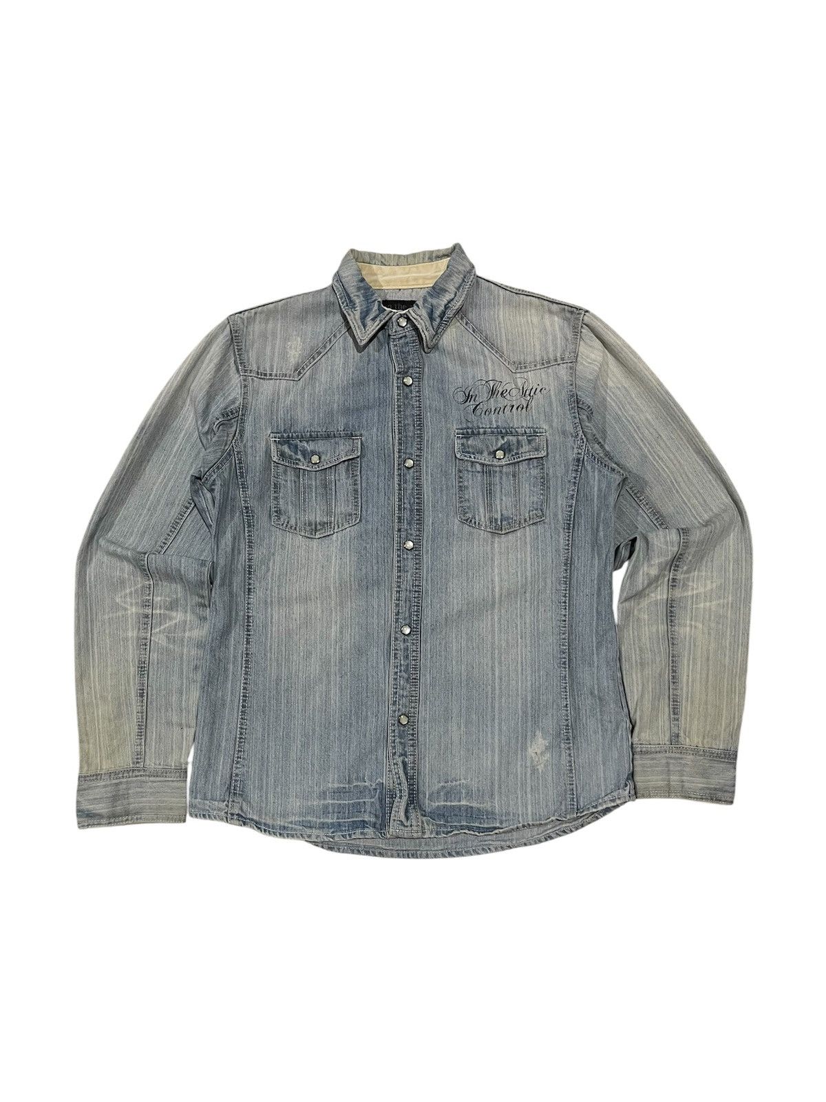 In The Attic 2000s IN THE ATTIC “ROCKERS HEAVEN” DENIM BUTTON UP Size US M / EU 48-50 / 2 - 2 Thumbnail