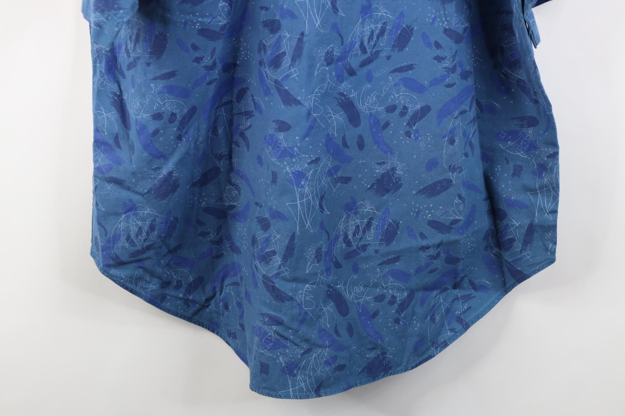 Vintage Vintage 90s Streetwear Abstract Surf Beach Button Shirt Blue Size US L / EU 52-54 / 3 - 11 Thumbnail