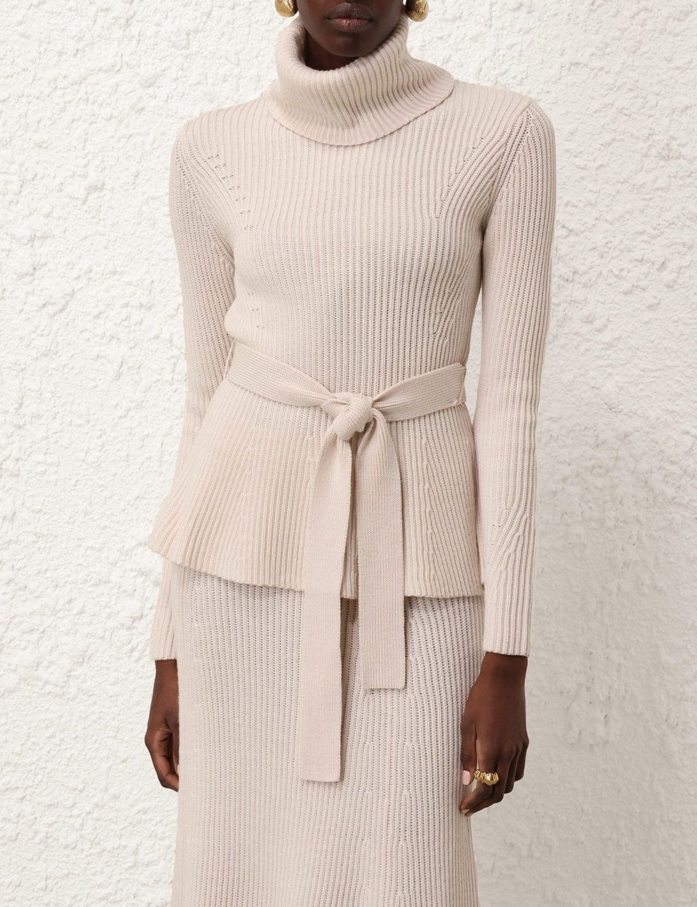 Zimmermann oc11z0825 Illustration Peplum Sweater in Cream Size S / US 4 / IT 40 - 2 Thumbnail