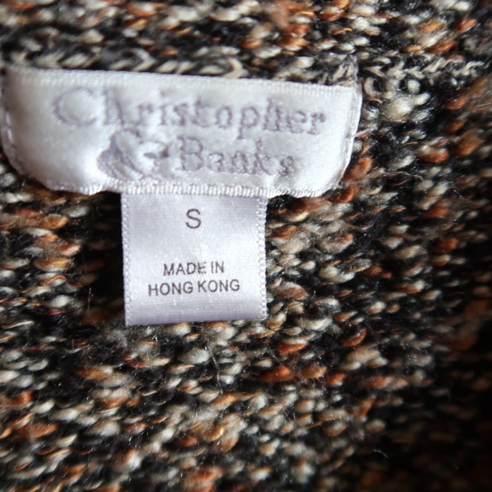 Vintage VINTAGE Christopher & Banks Cardigan Sweater Women 90s Black Brown Marled Knit Long Sleeve S Size S / US 4 / IT 40 - 6 Thumbnail