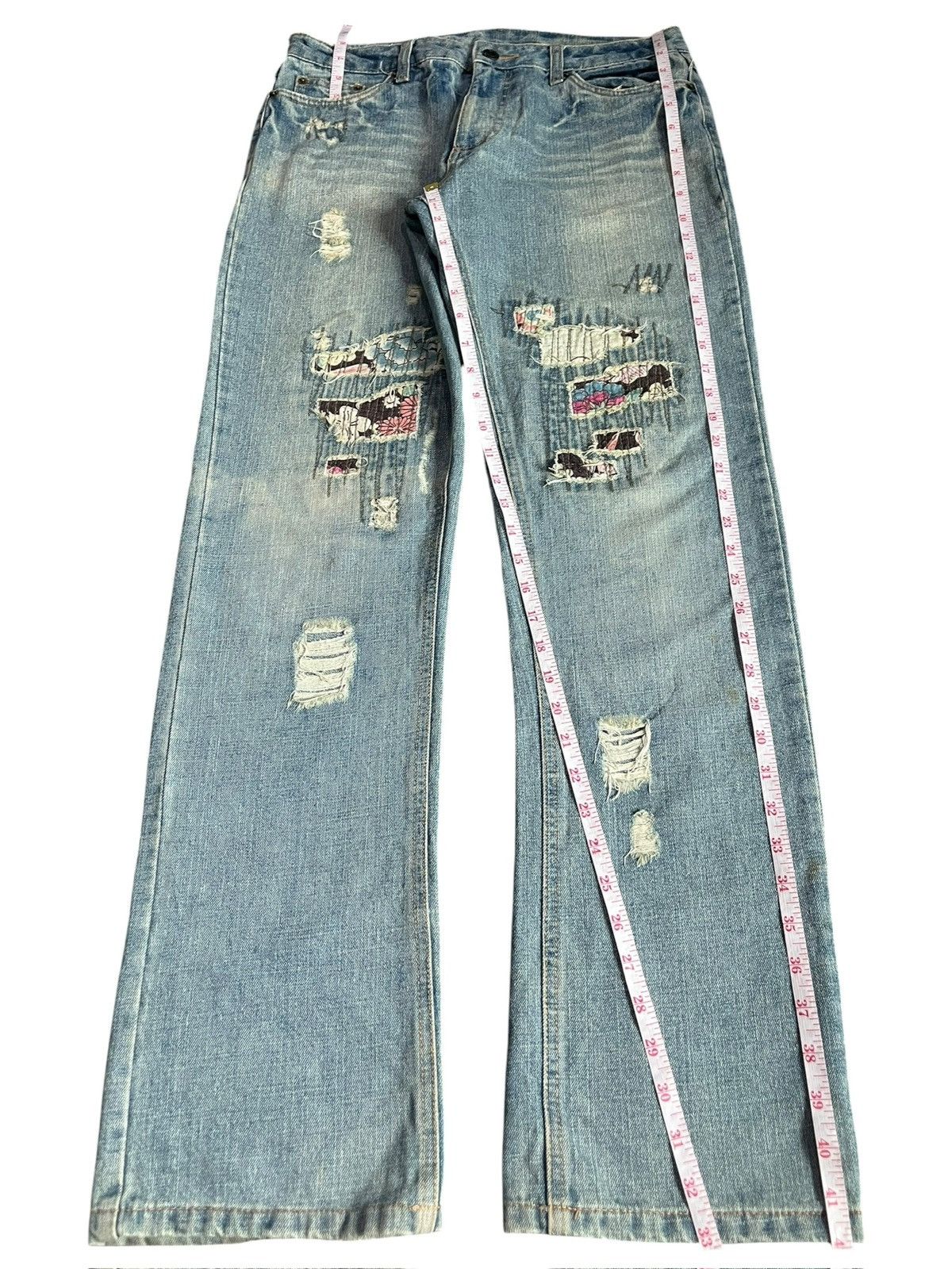 Kapital Vintage Japanese Brand Mud Wash Boro Sashiko Jeans Size 31" - 7 Thumbnail