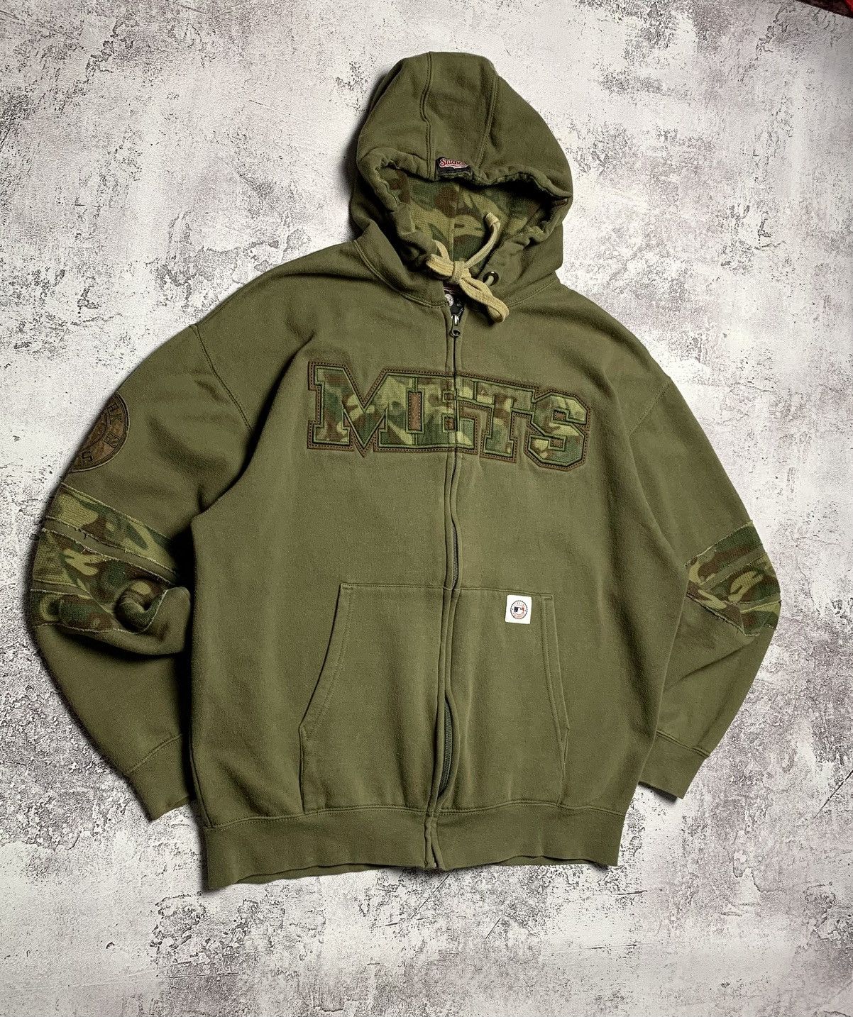 MLB Vintage NY New York Mets Camo Green Stitches Hoodie Size Size US L / EU 52-54 / 3 - 4 Thumbnail