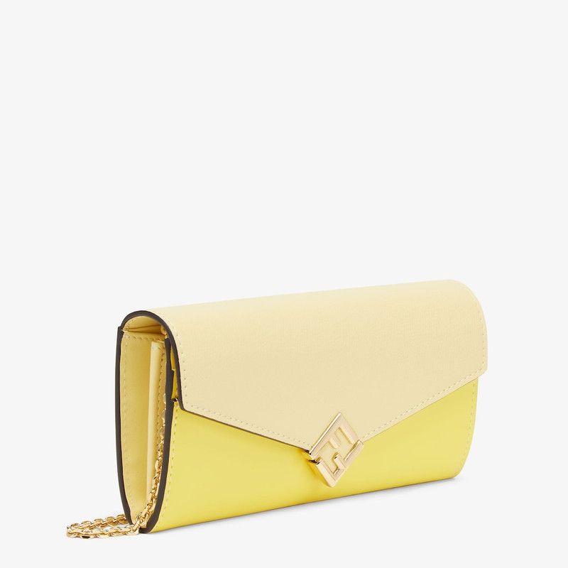 Fendi o1s1wg111225 Size:OS/Continental With Chain in Yellow/Beige Size ONE SIZE - 3 Thumbnail