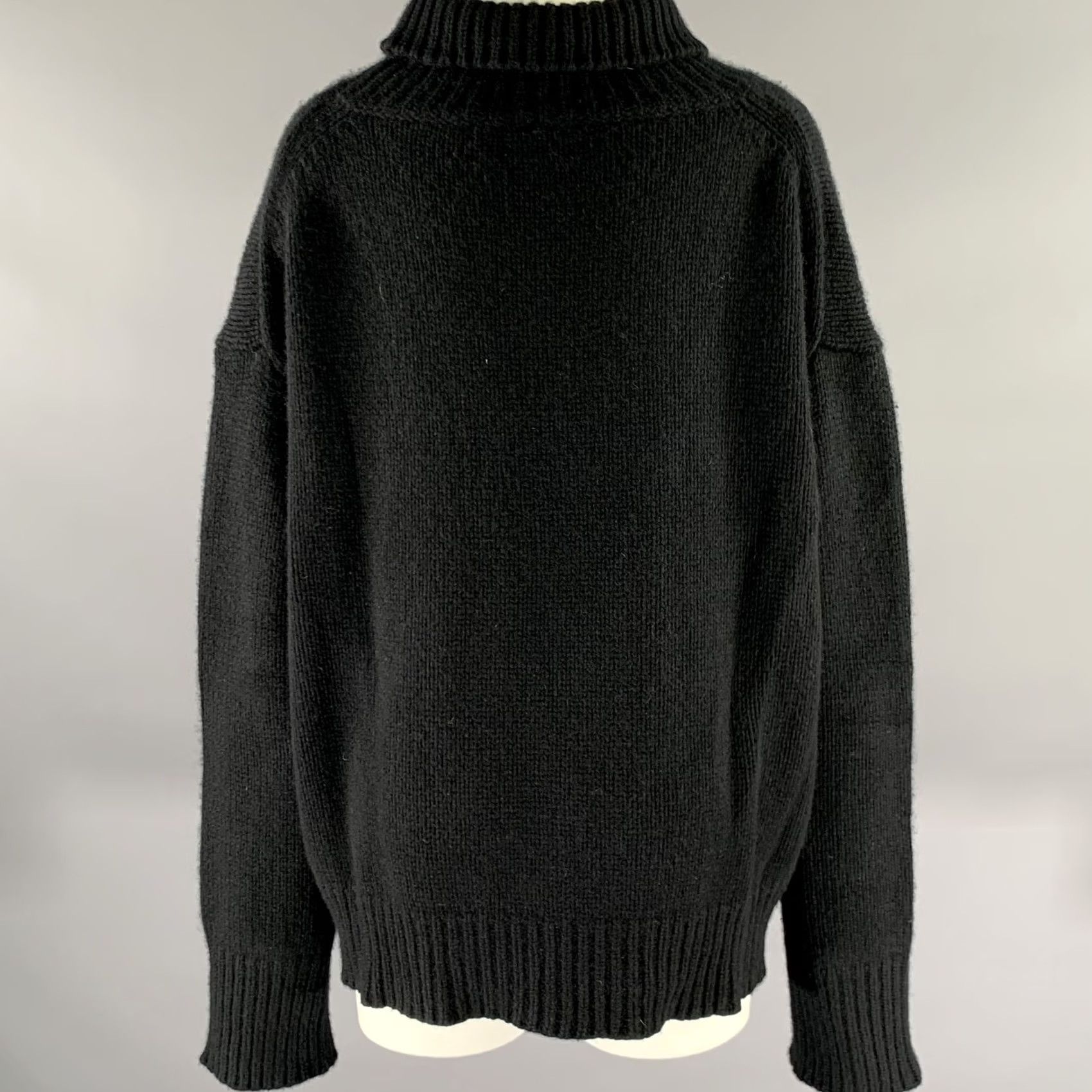 Vintage SABLYN Size L Black Cashmere Polyester Turtleneck Sweater Size L / US 10 / IT 46 - 4 Thumbnail